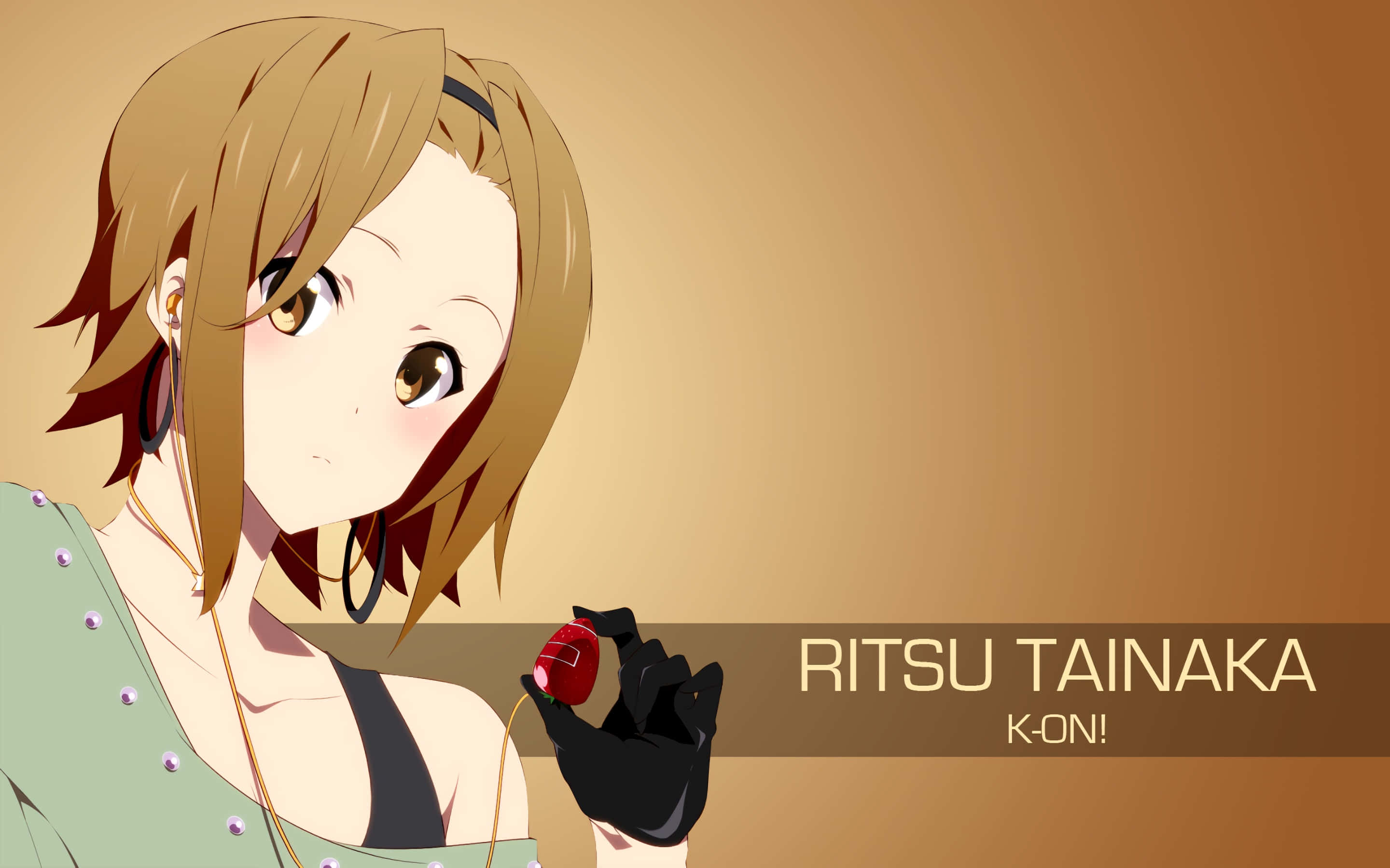 Ritsu Tainaka, drummer extraordinaire, brown hair, 2K Desktop Wallpaper