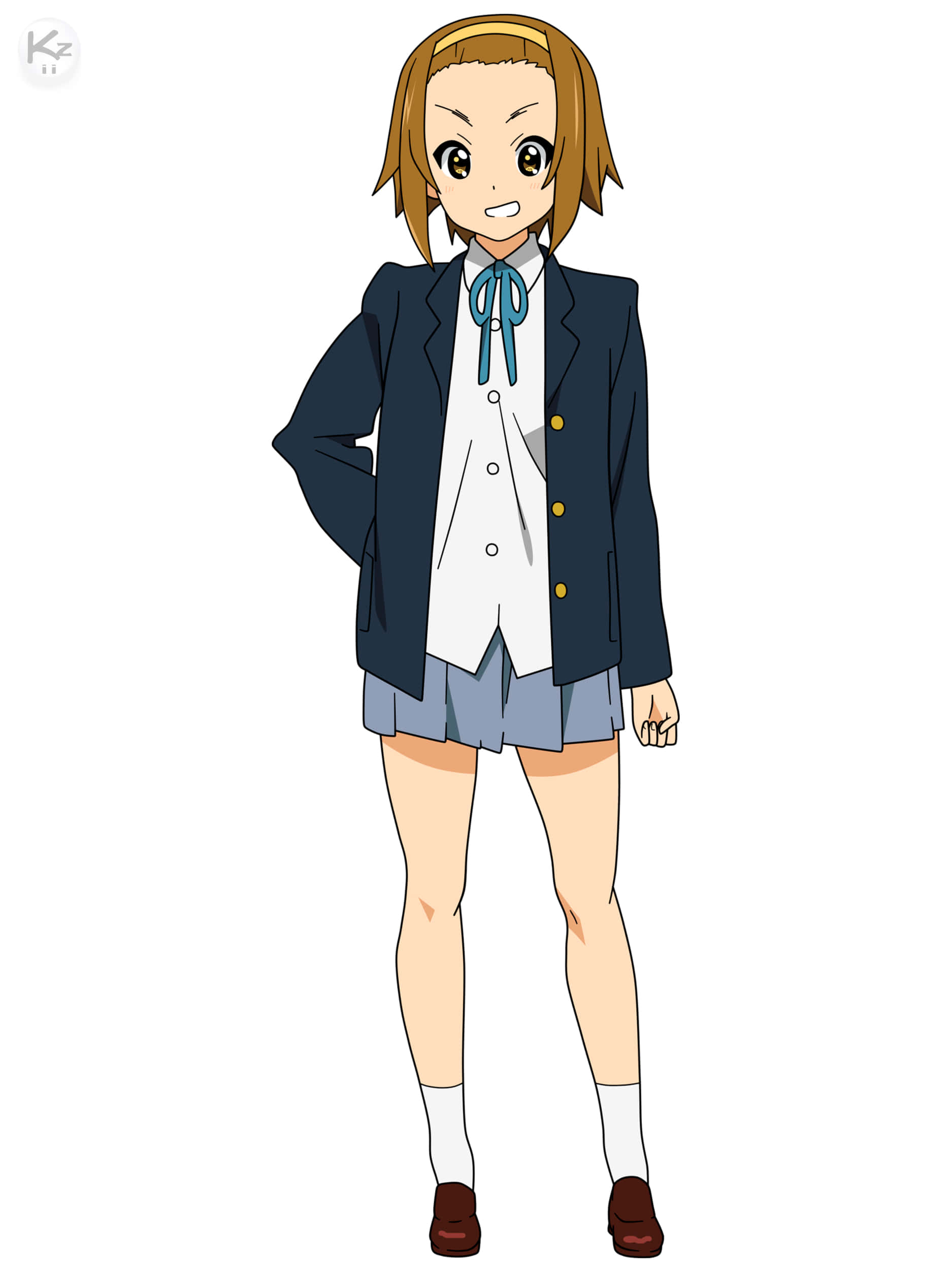 Ritsu Tainaka, school uniform, brown hair, Full HD Phone Wallpaper