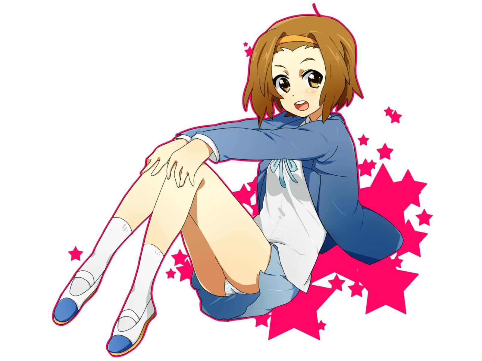 Ritsu Tainaka, K-on!, pink stars, HD Desktop Wallpaper
