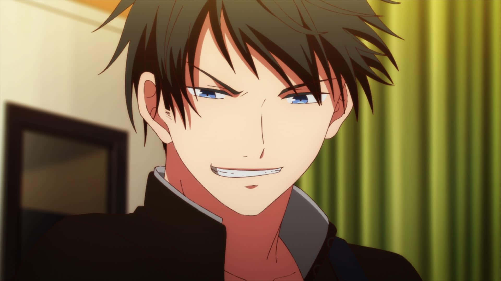 Ritsuka Uenoyama, spiky brown hair, blue eyes, Full HD Desktop Wallpaper