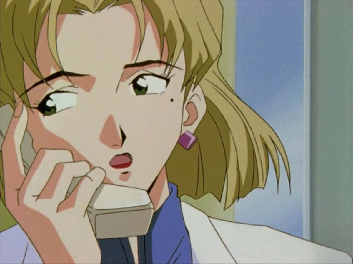 Ritsuko Akagi, Control Panel, blonde hair, SD Desktop Wallpaper