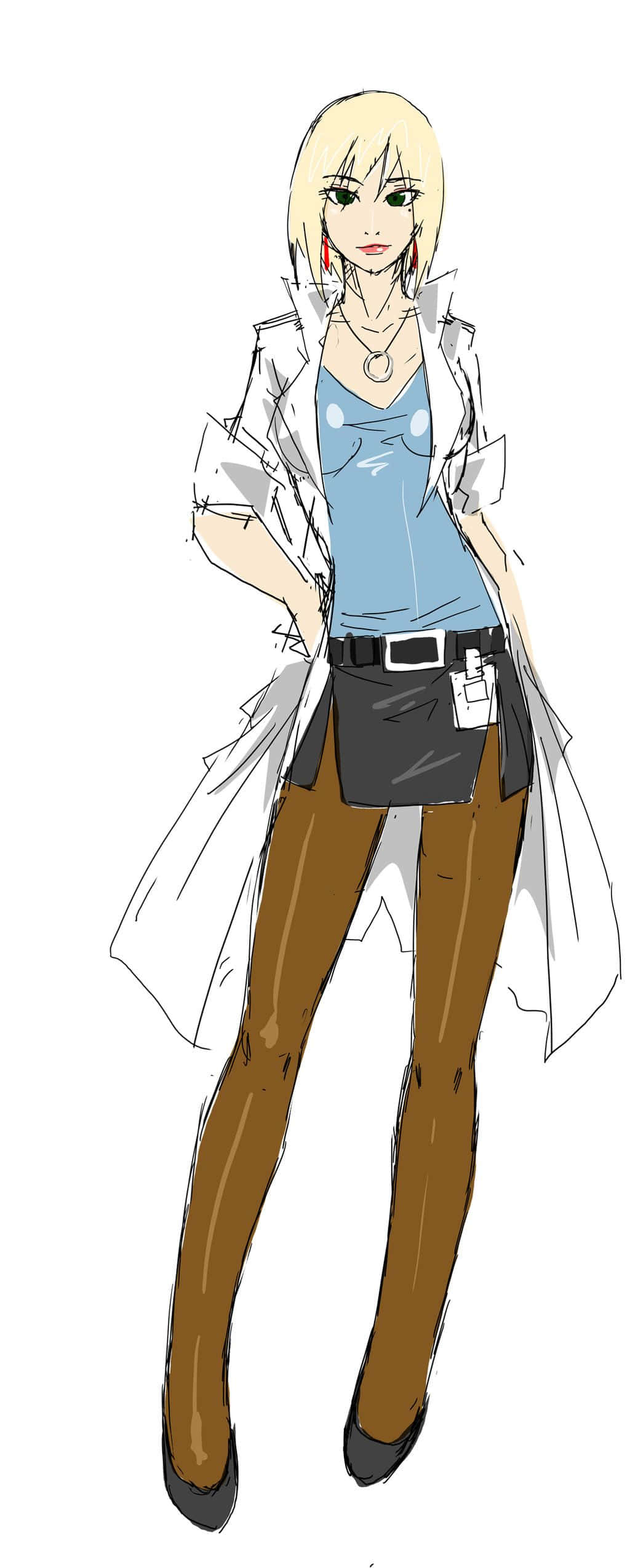 Ritsuko Akagi, blonde anime woman, white lab coat, Full HD Phone Wallpaper
