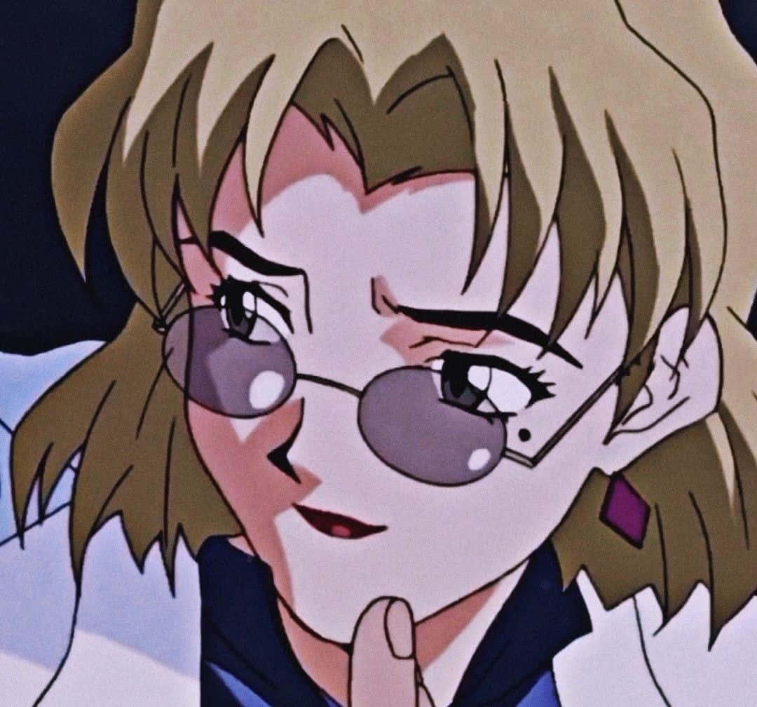 Ritsuko Akagi, anime girl, glasses, SD Desktop Wallpaper
