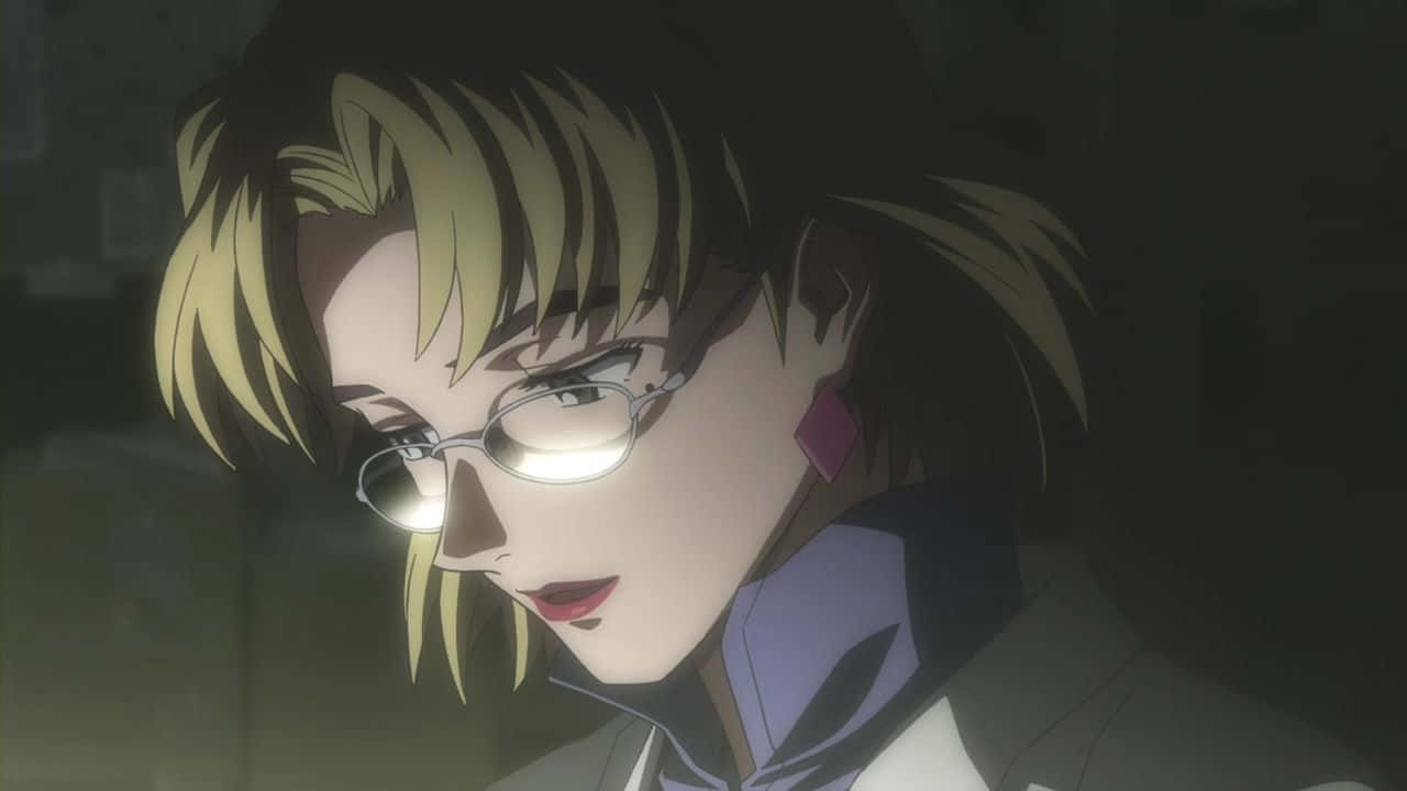 Ritsuko Akagi, blonde hair, glasses, HD Desktop Wallpaper