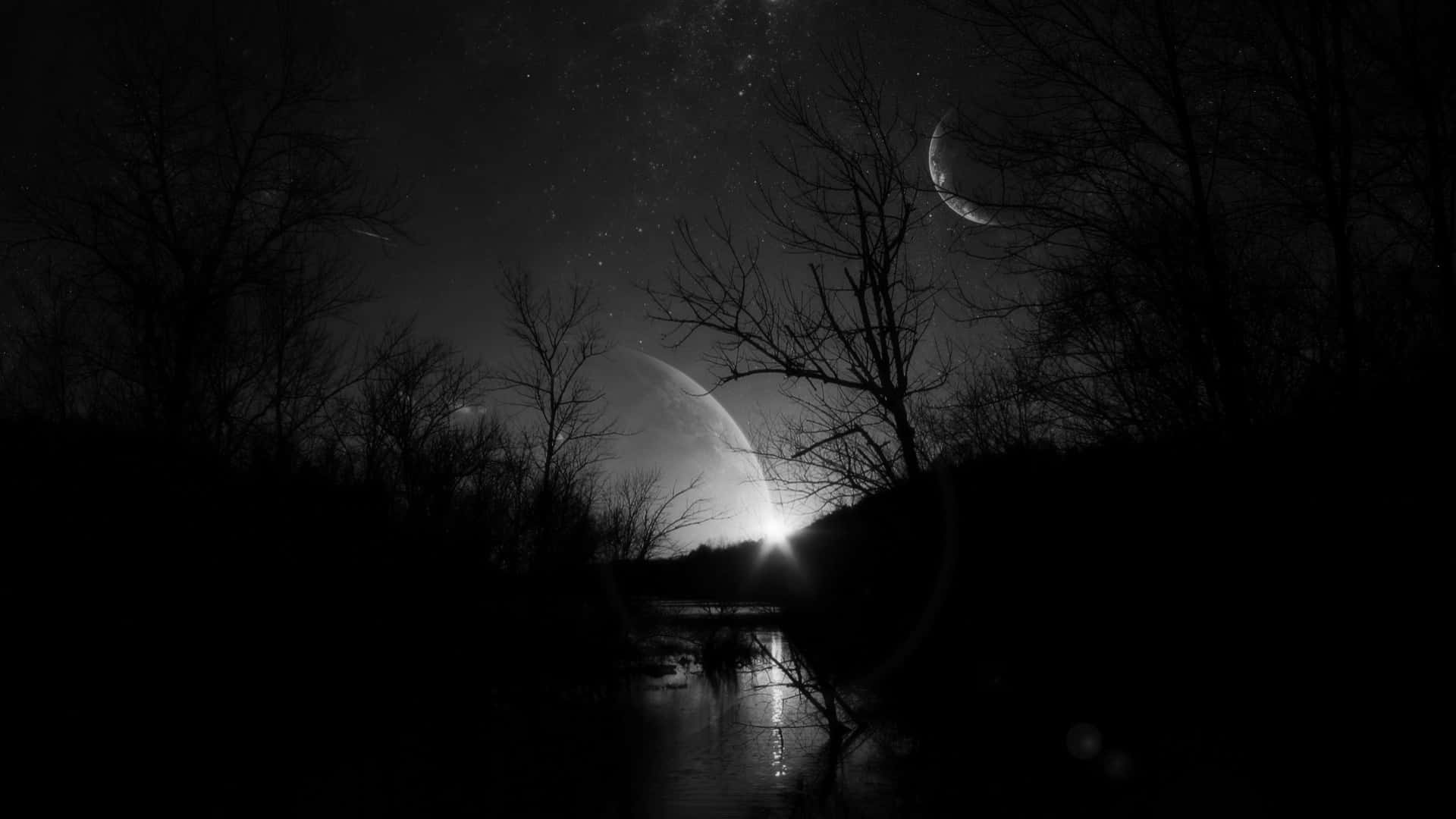 1920x1080, Black Forest, crescent moon, Full HD Desktop Wallpaper