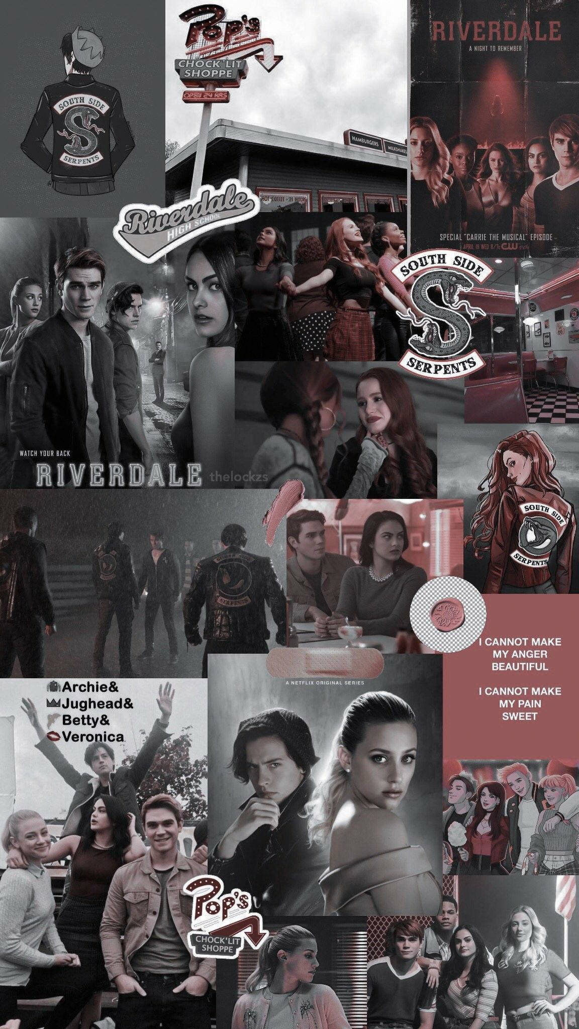 Riverdale, gray, red, Full HD Phone Wallpaper