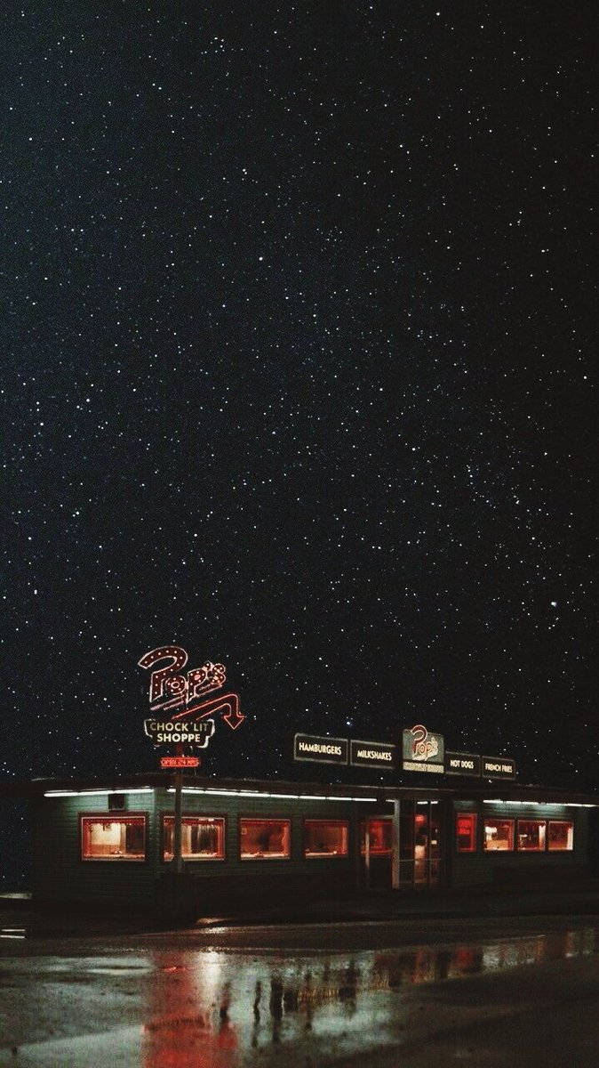 Riverdale, retro diner, starry night sky, SD Phone Wallpaper