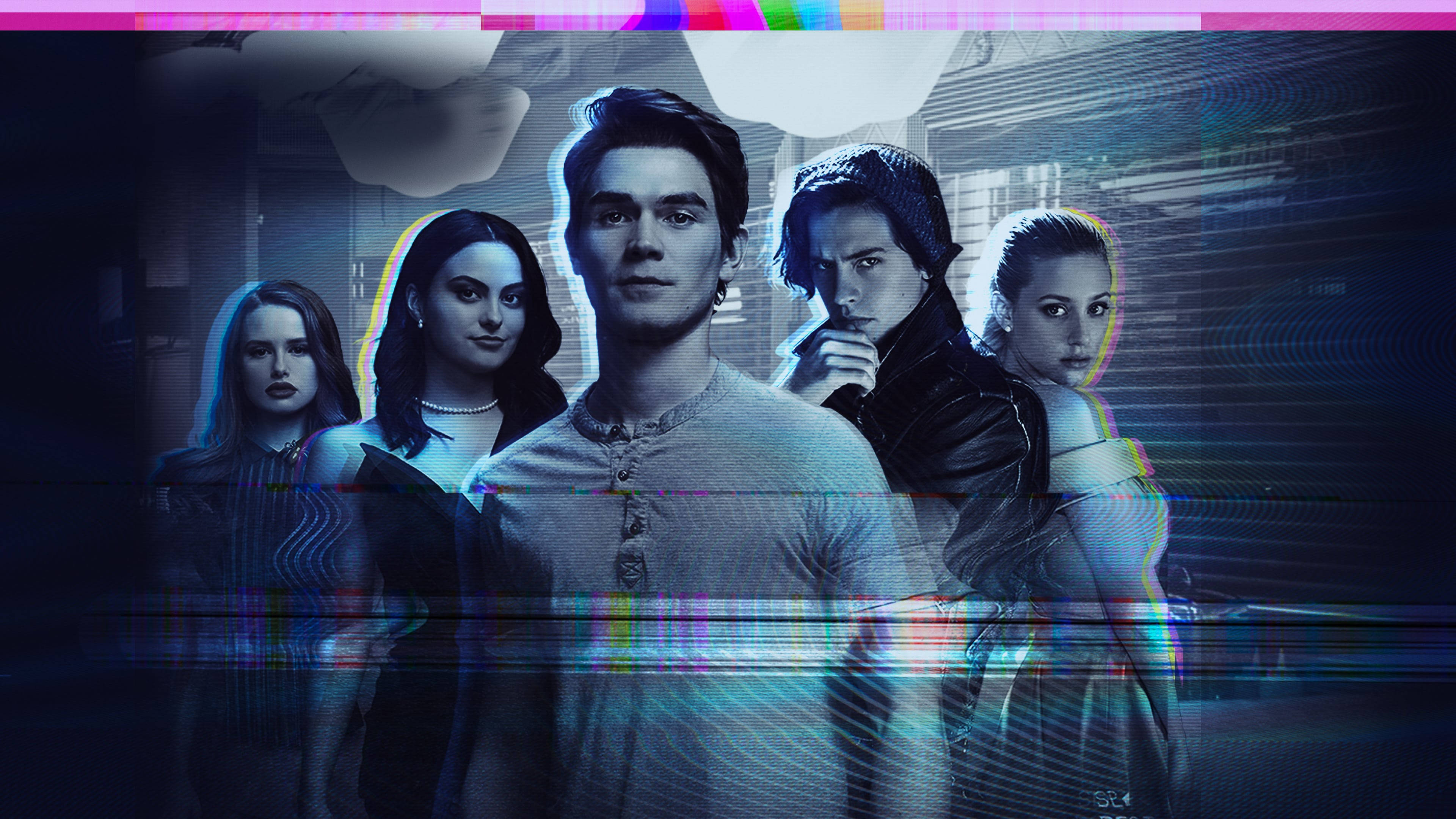 Riverdale, glitchy digital environment, vibrant chromatic aberration, 4K Desktop Wallpaper