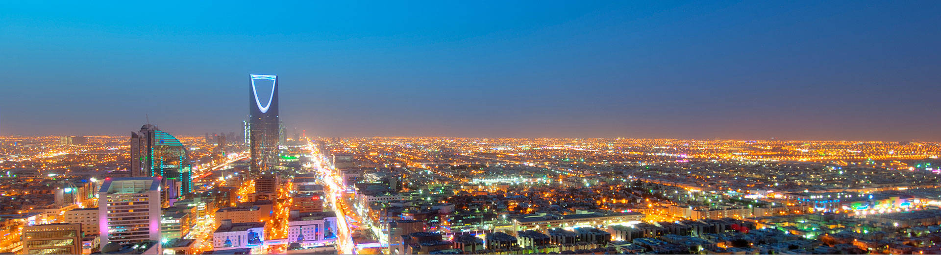 Riyadh, night, panoramic view, Full HD Desktop Wallpaper