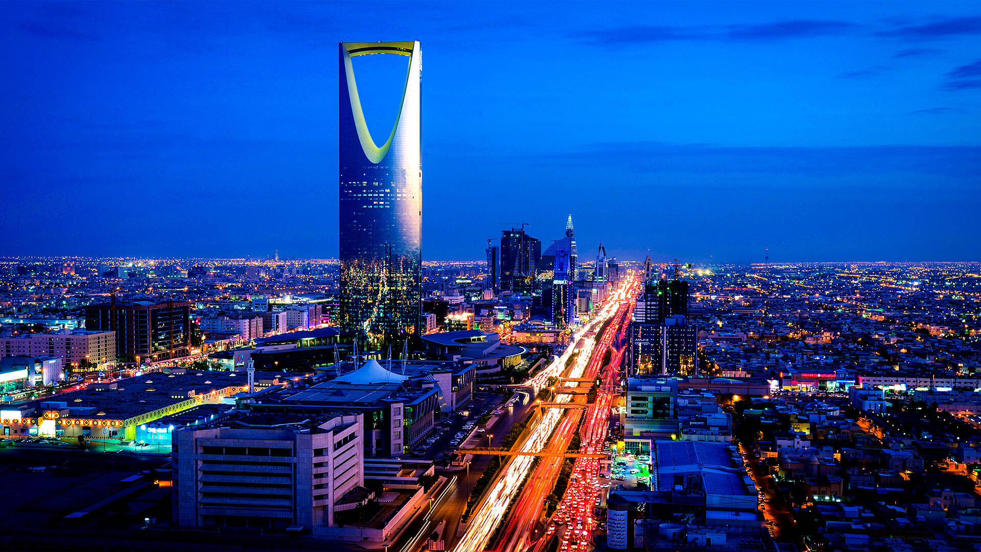Riyadh, dusk, skyscrapers, Full HD Desktop Wallpaper