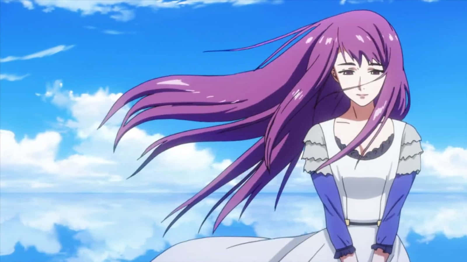 Rize Kamishiro, purple-haired, white dress, HD Desktop Wallpaper