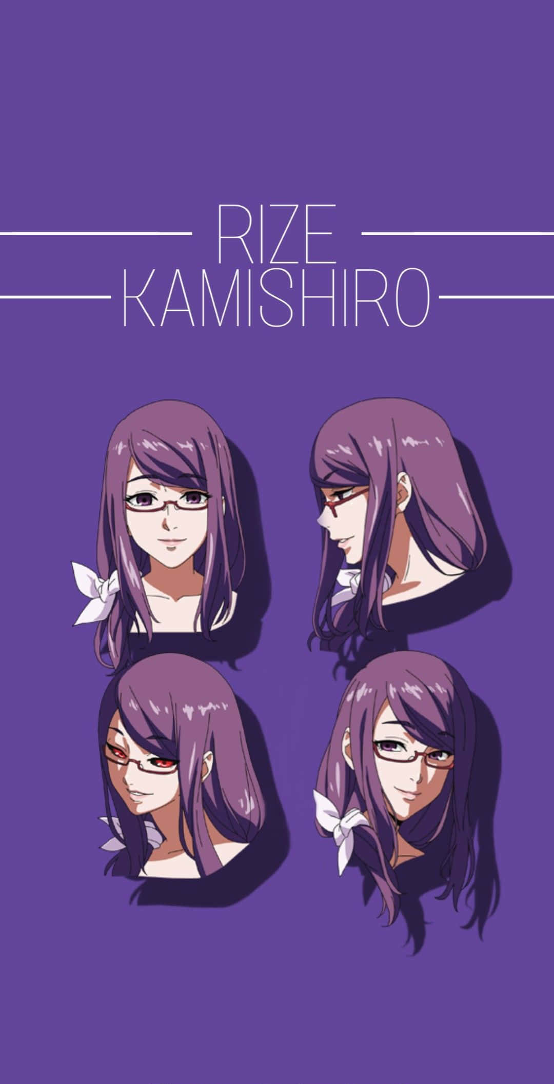Rize Kamishiro, purple hair, glasses, Full HD Phone Wallpaper