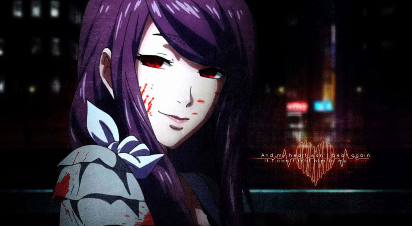 Rize Kamishiro, purple-haired, red eyes, HD Desktop Wallpaper