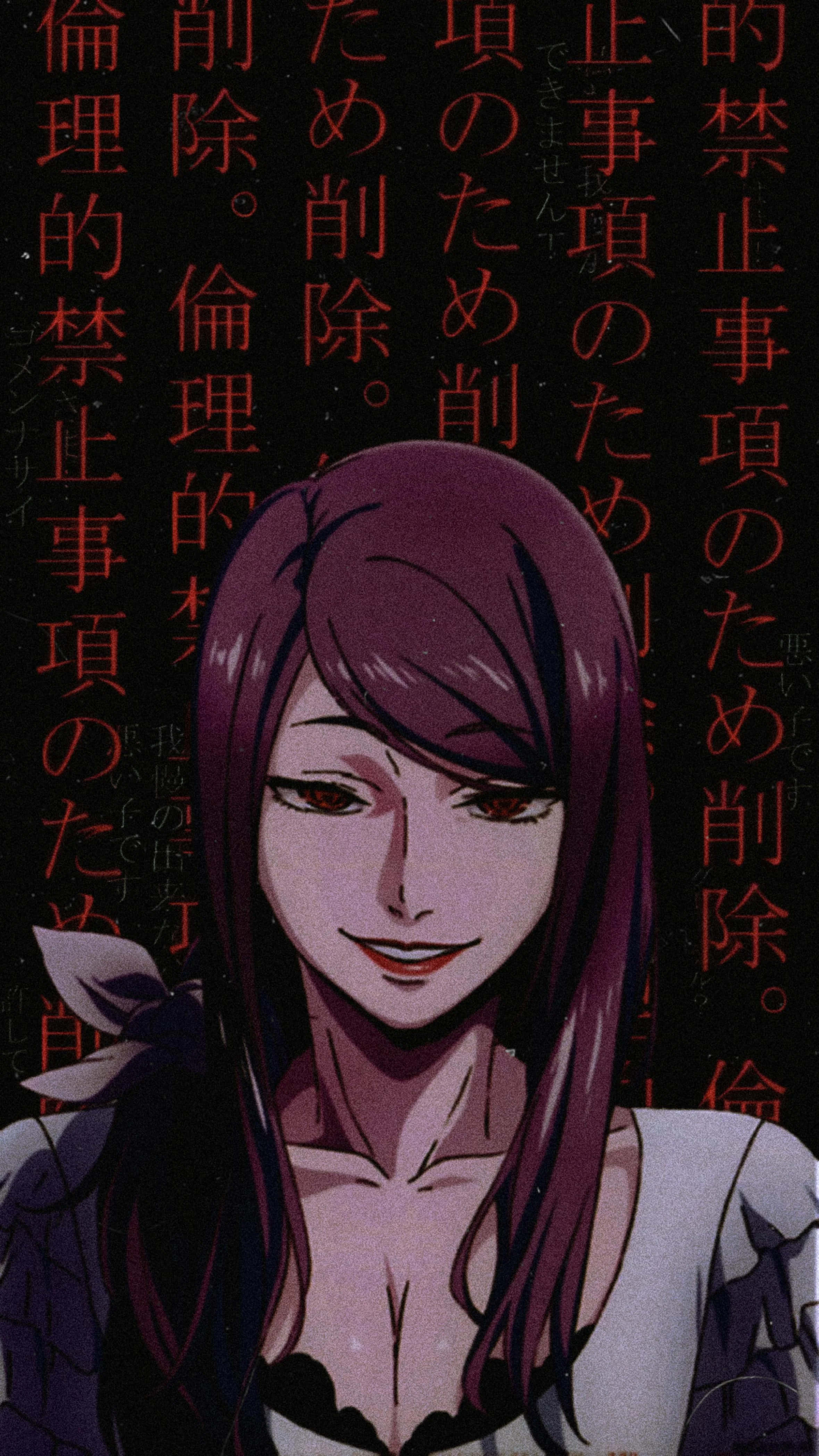 Rize Kamishiro, purple hair, red eyes, 4K Phone Wallpaper