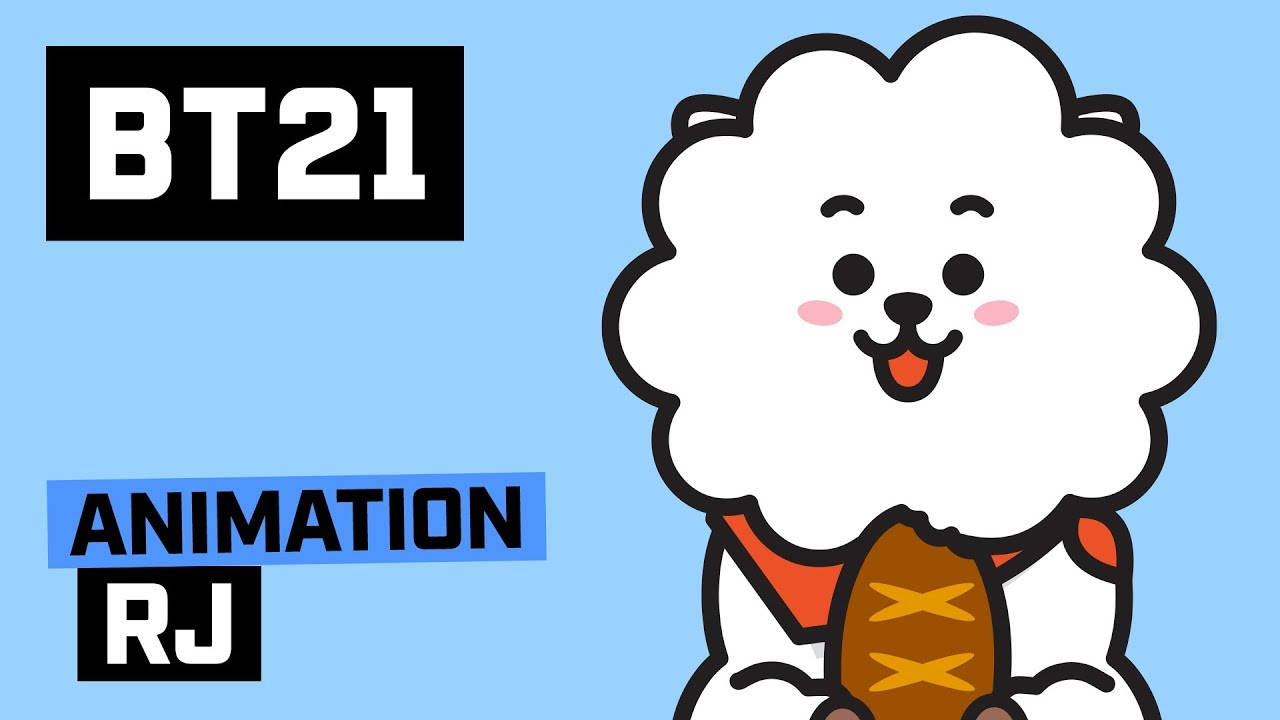 Rj Bt21, cartoon cloud character, smiling face, HD Desktop Wallpaper
