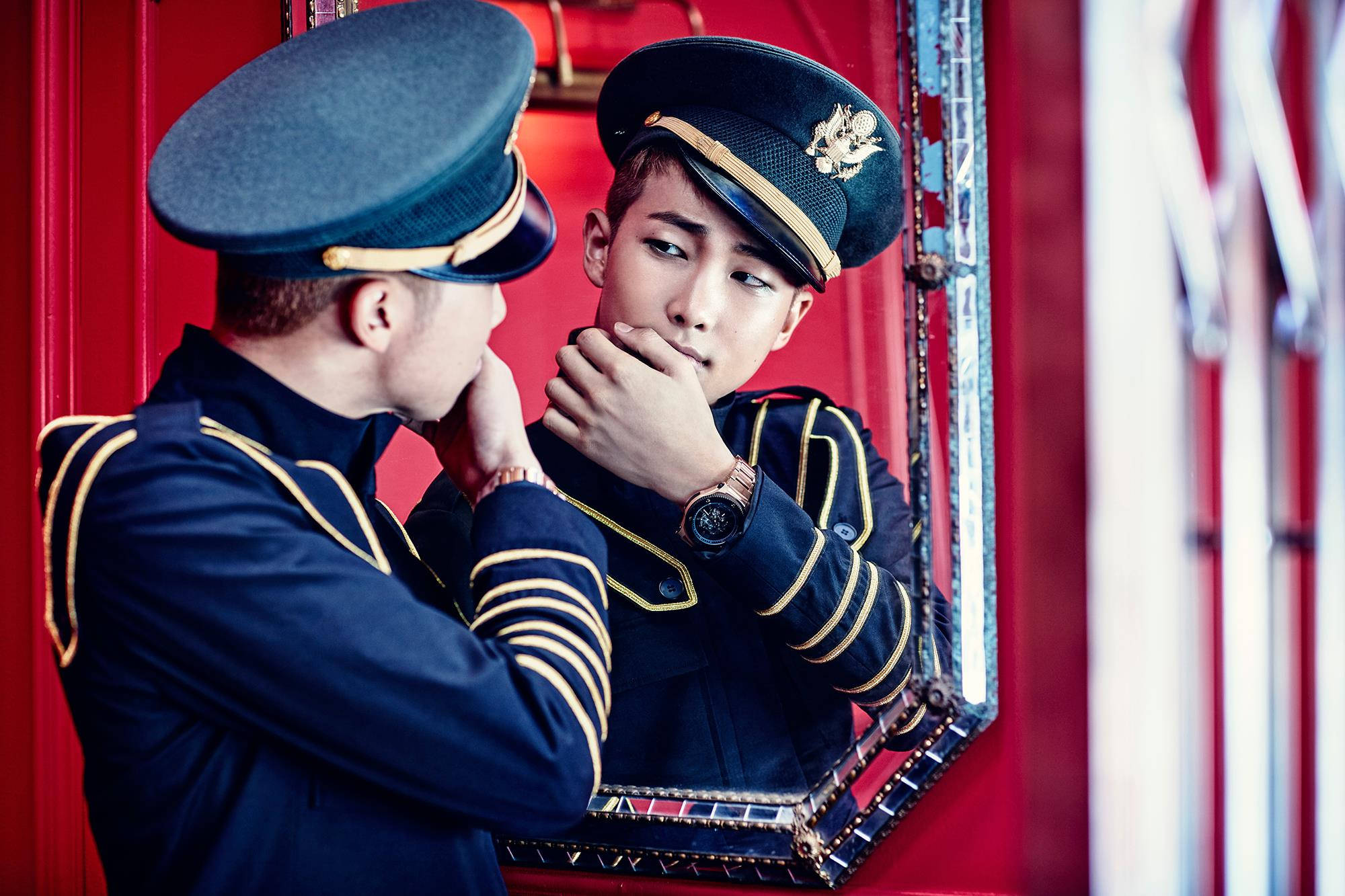 Rm Bts, navy uniforms, gold trim, Full HD Desktop Wallpaper