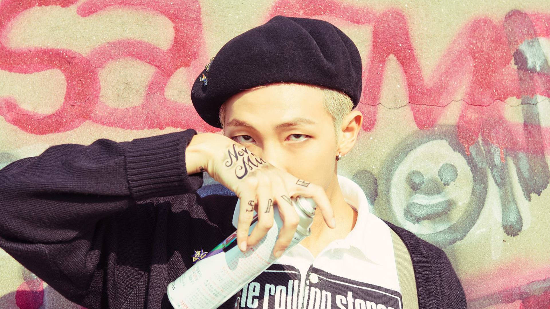 Rm Bts, beret, spray can, Full HD Desktop Wallpaper