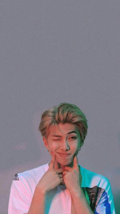 RM, BTS, neon lighting, SD Phone Wallpaper