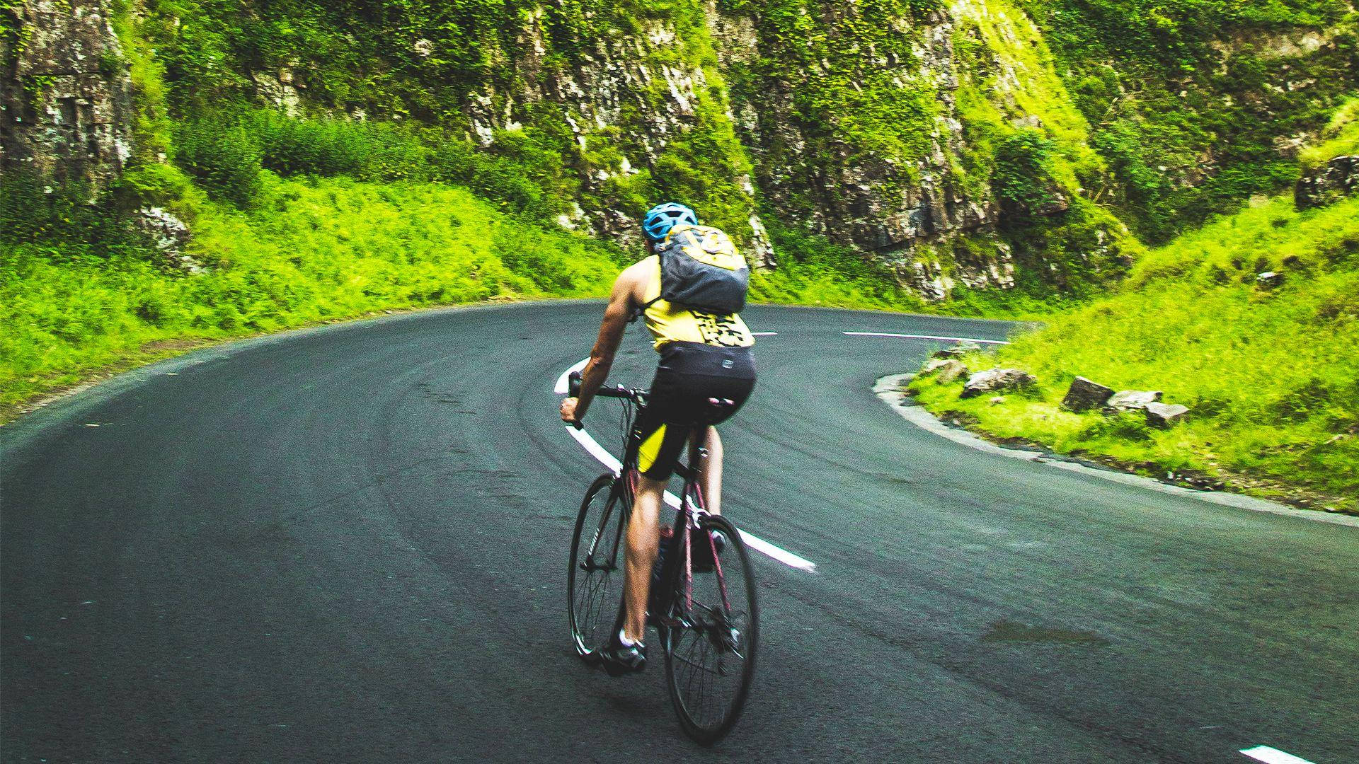 road bike, mountain road, winding road, Full HD Desktop Wallpaper