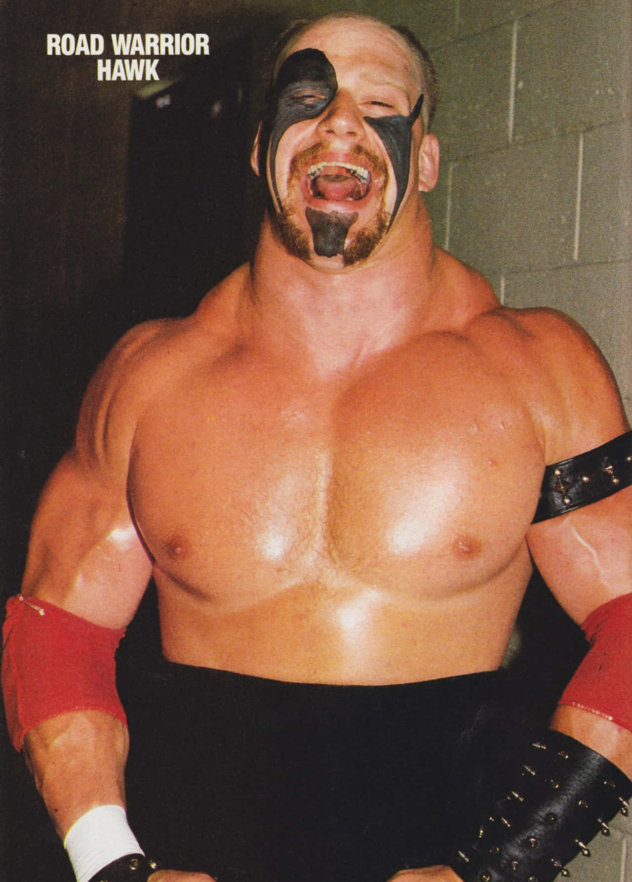 Road Warrior Hawk, black face paint, red armbands, HD Phone Wallpaper