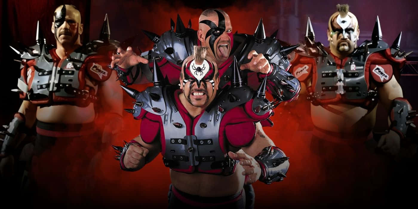 Road Warrior Hawk, wrestling legend, spiked red and silver armor, HD Desktop Wallpaper