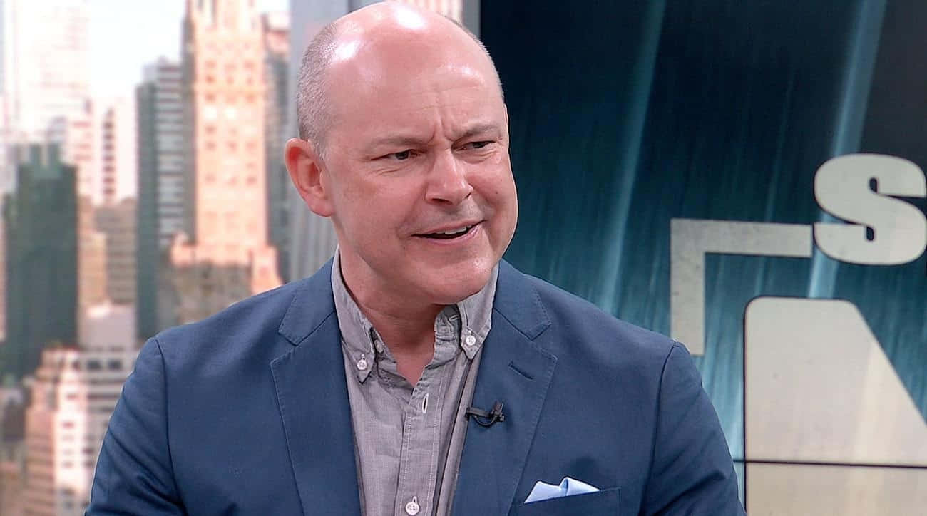 Rob Corddry, blue blazer, news set, HD Desktop Wallpaper