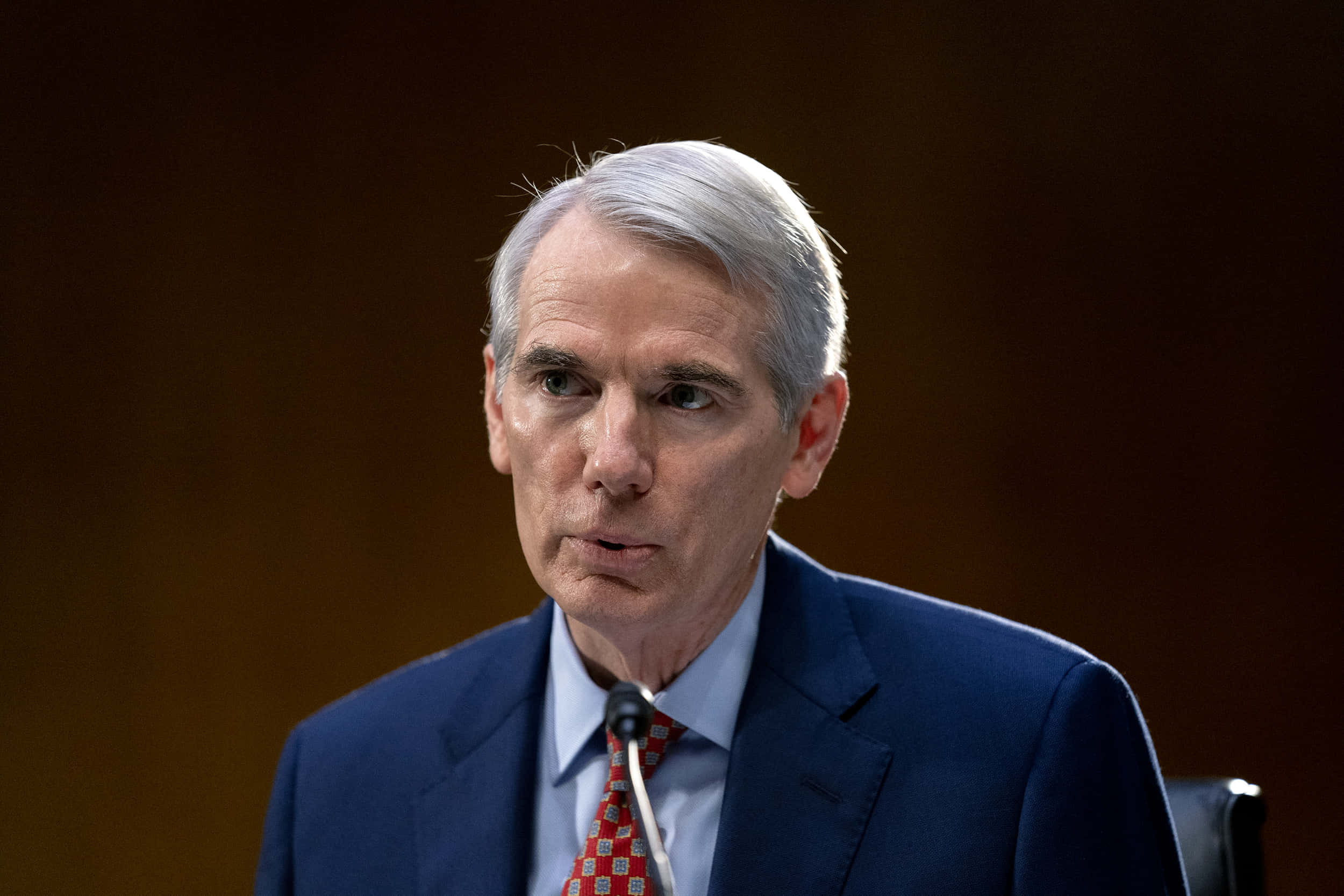 Rob Portman, blue suit, red patterned tie, Full HD Desktop Wallpaper