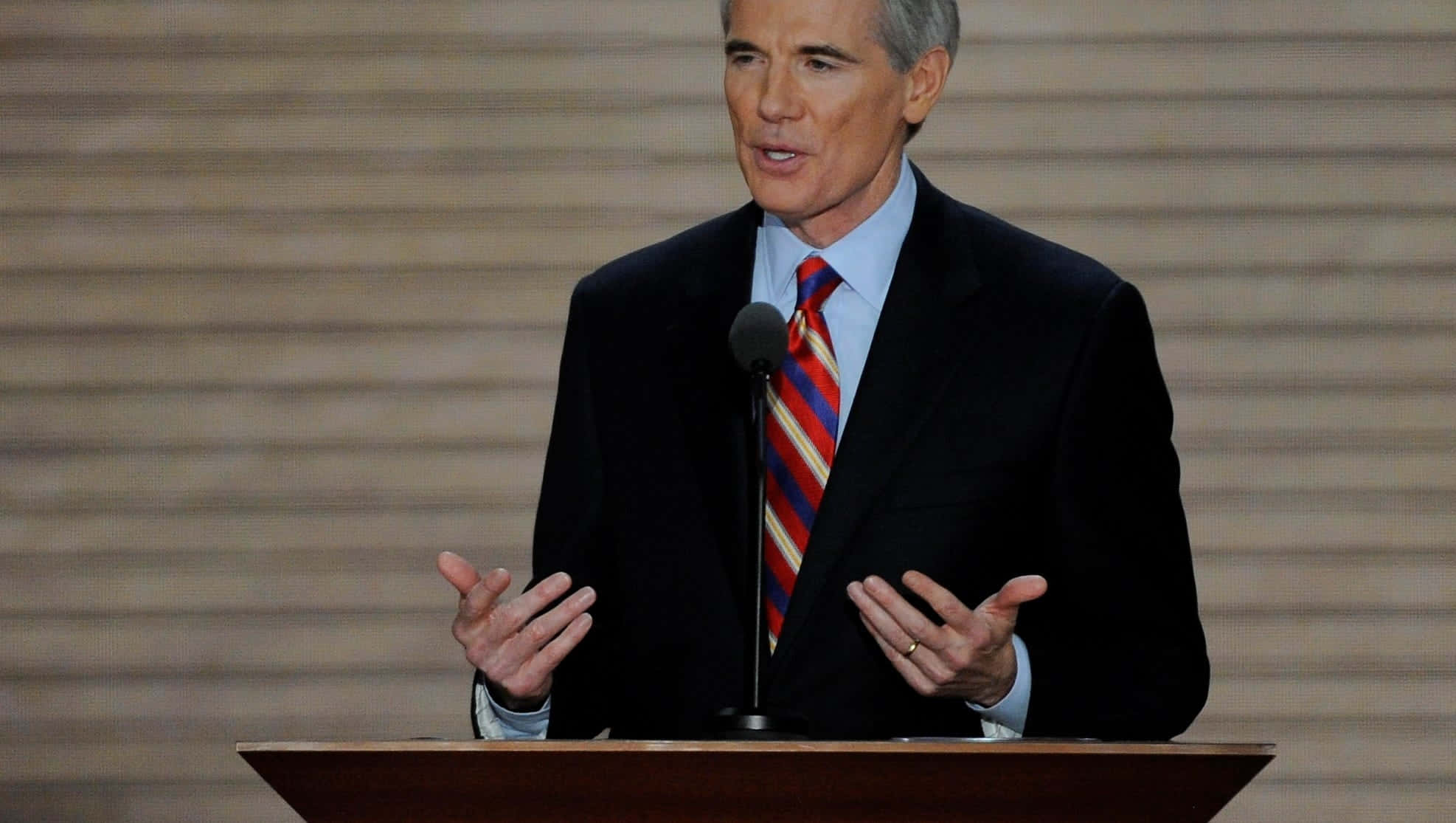 Rob Portman, dark suit, red striped tie, Full HD Desktop Wallpaper