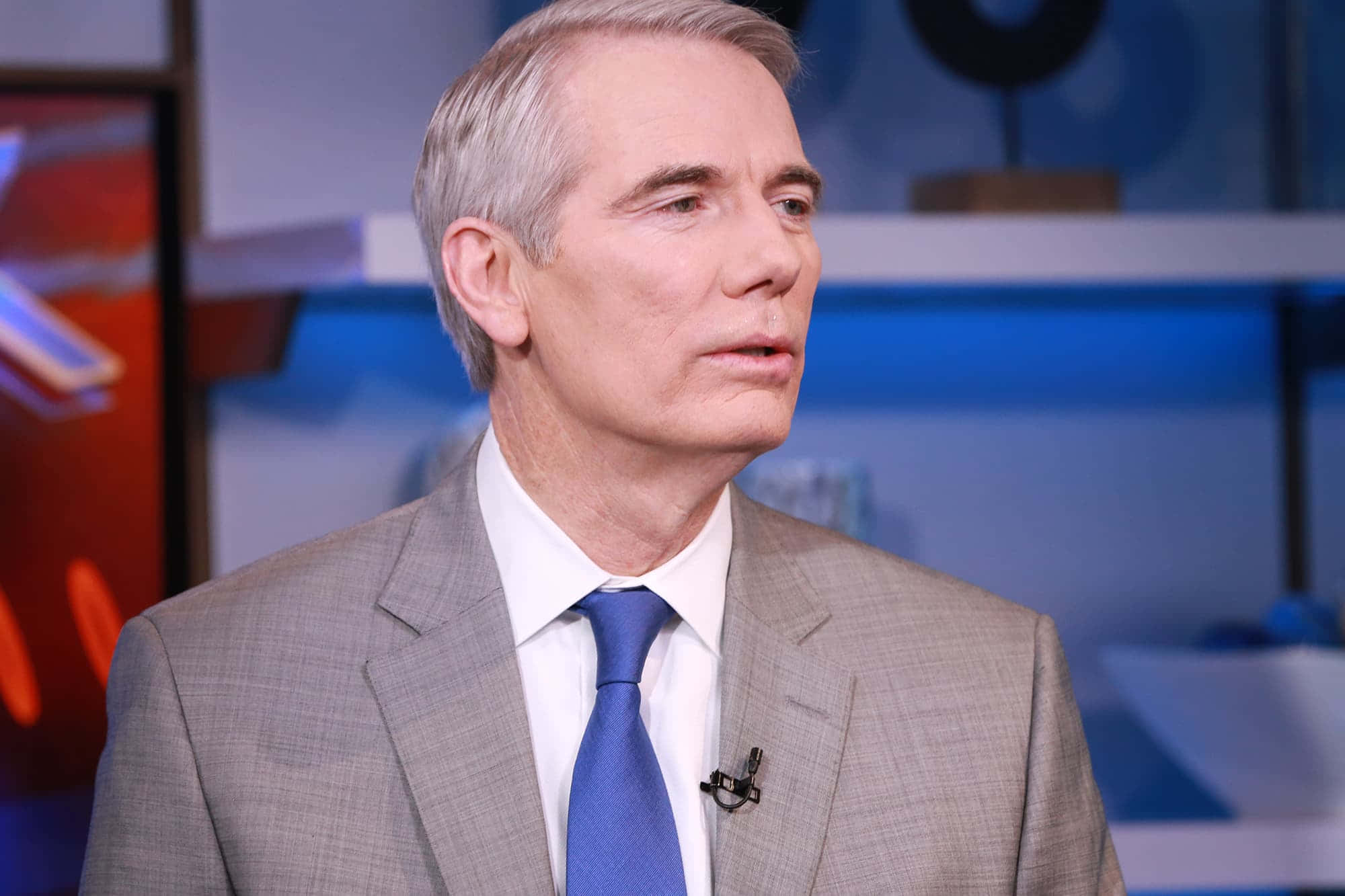 Rob Portman, gray suit, blue tie, Full HD Desktop Wallpaper