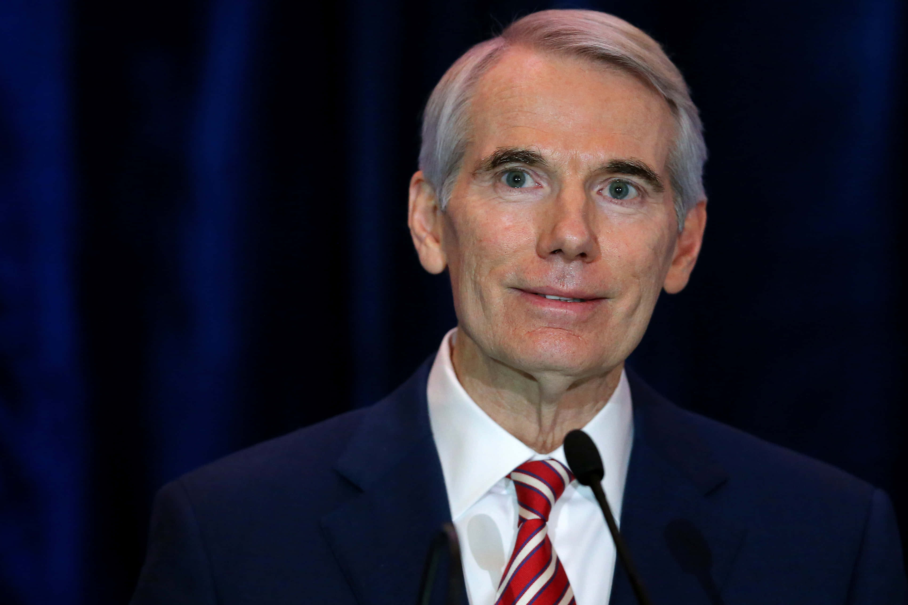 Rob Portman, dark suit, red striped tie, 4K Desktop Wallpaper