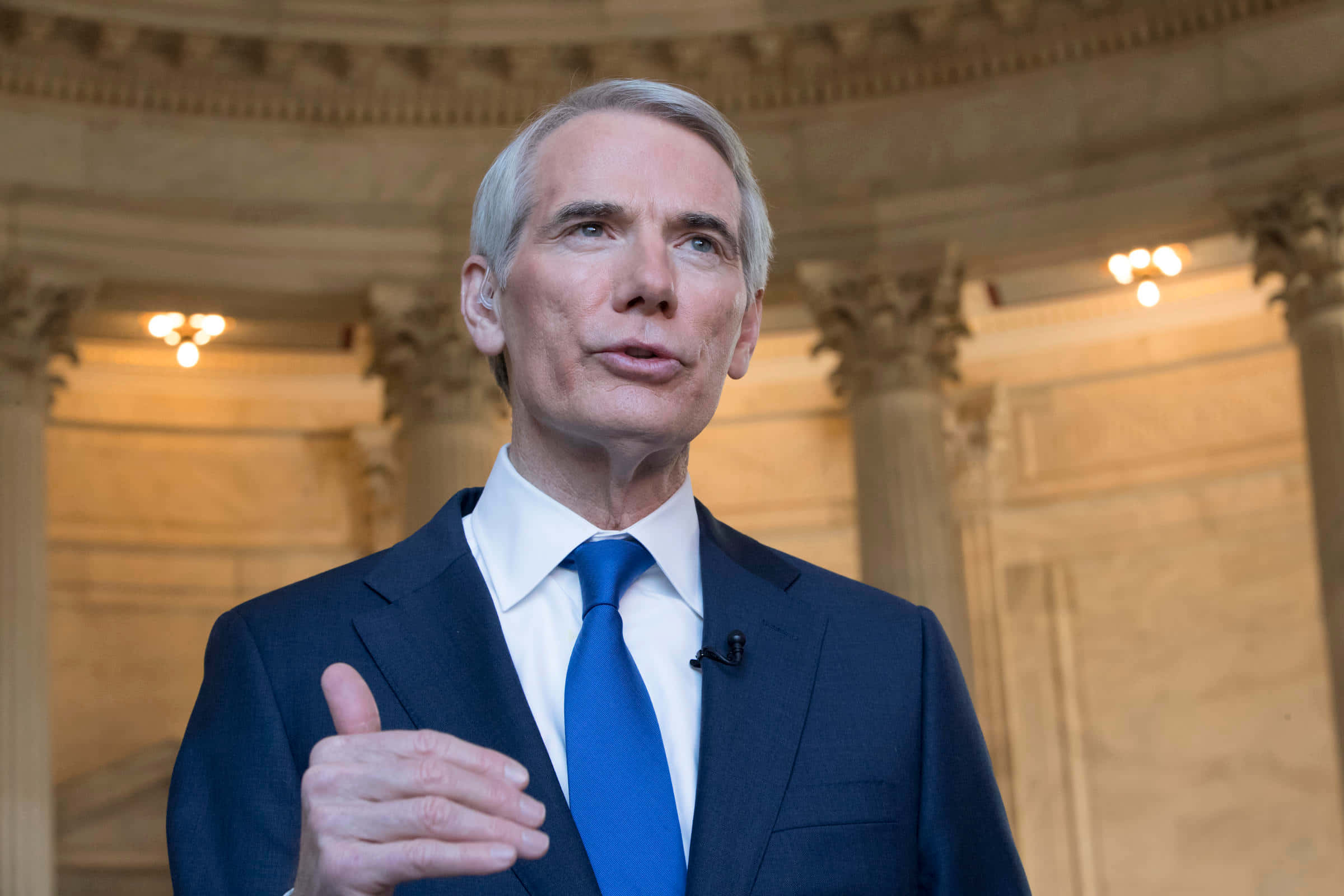 Rob Portman, dark suit, blue tie, Full HD Desktop Wallpaper