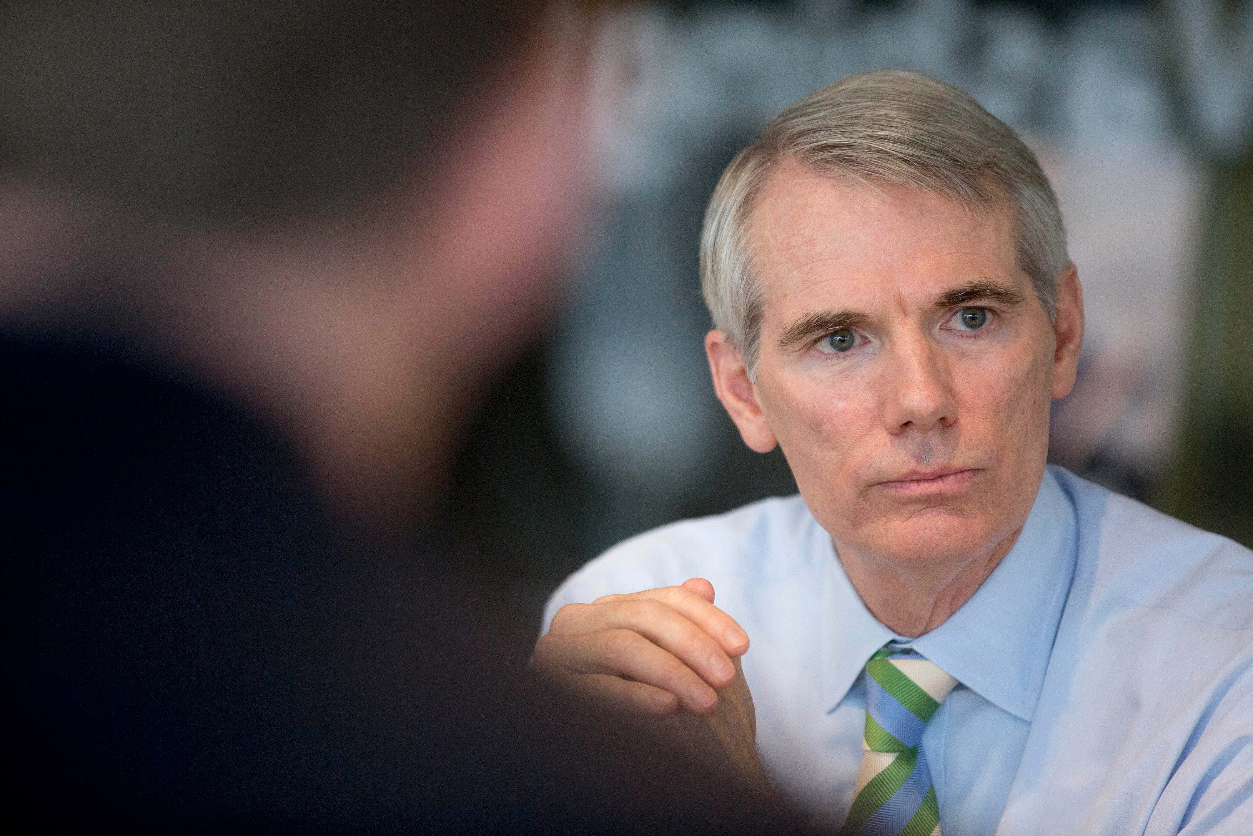 Rob Portman, light blue shirt, striped tie, 4K Desktop Wallpaper
