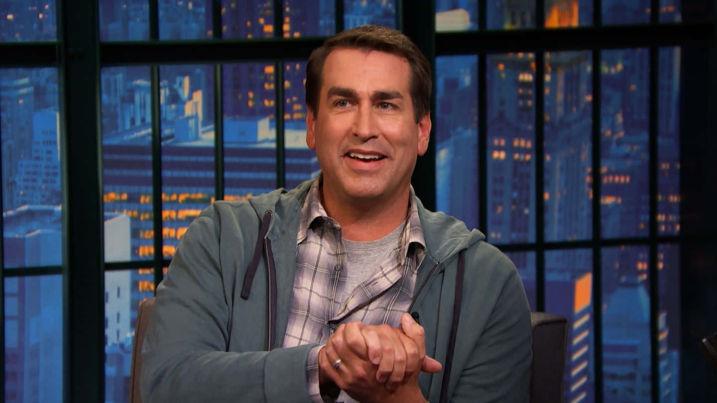 Rob Riggle, hoodie, spotlight, HD Desktop Wallpaper