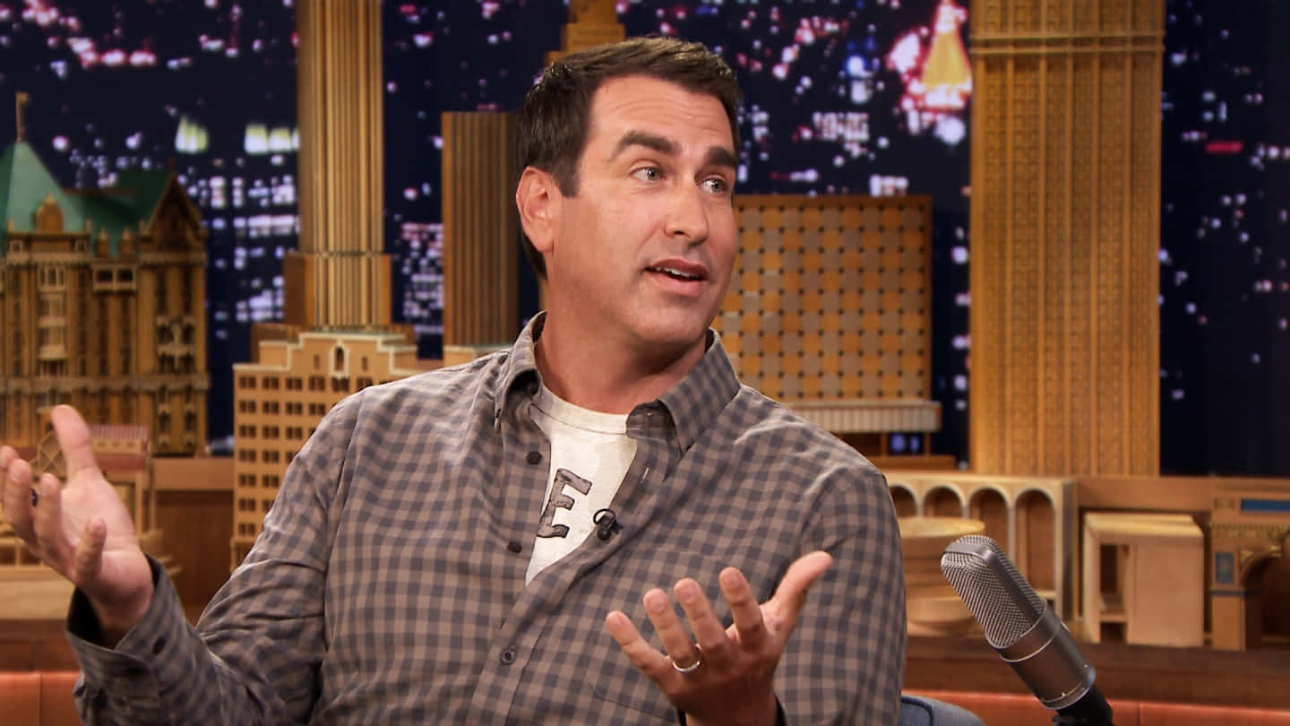 Rob Riggle, plaid shirt, late-night talk show, HD Desktop Wallpaper