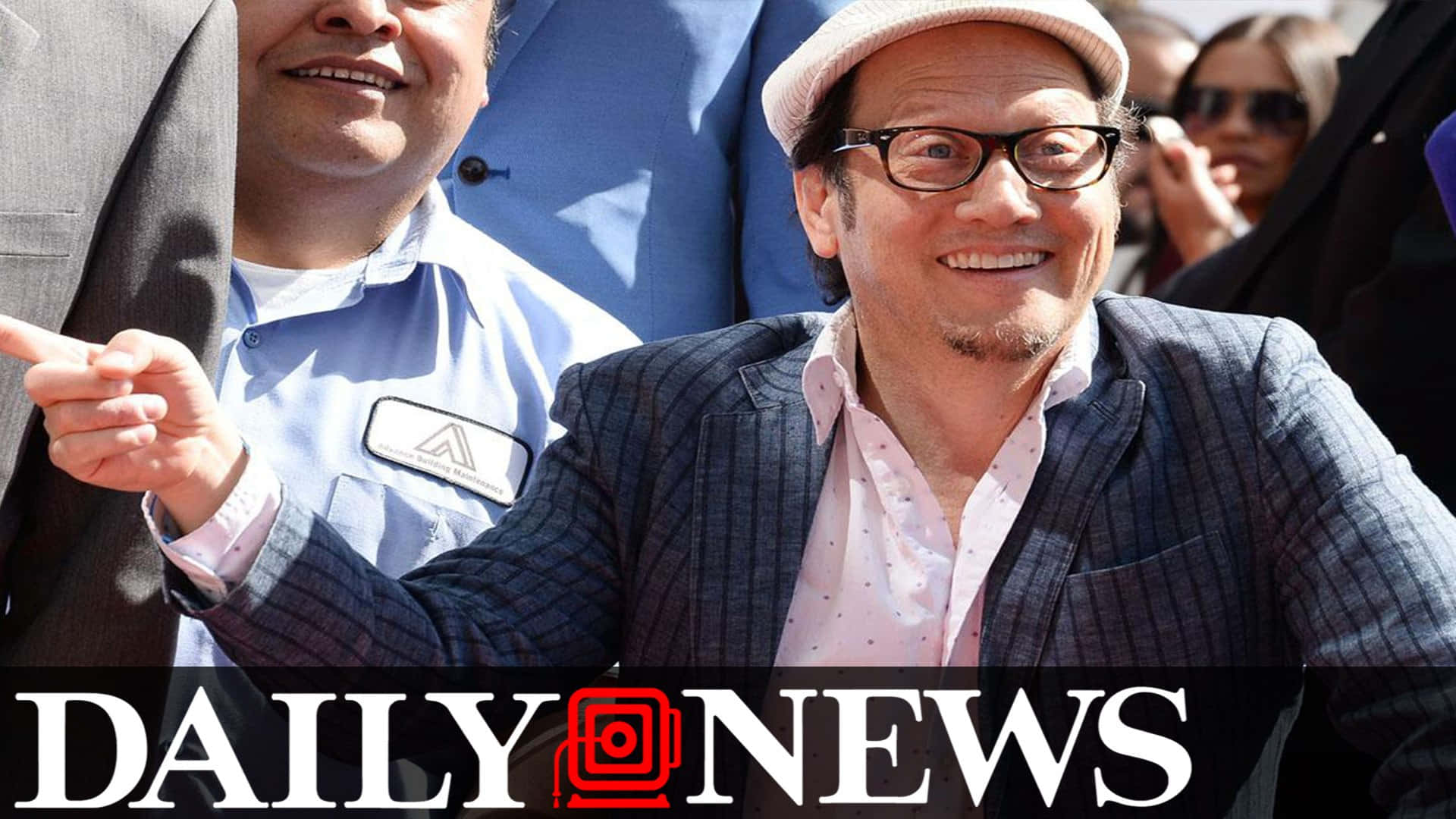 Rob Schneider, pinstripe suit, white hat, Full HD Desktop Wallpaper