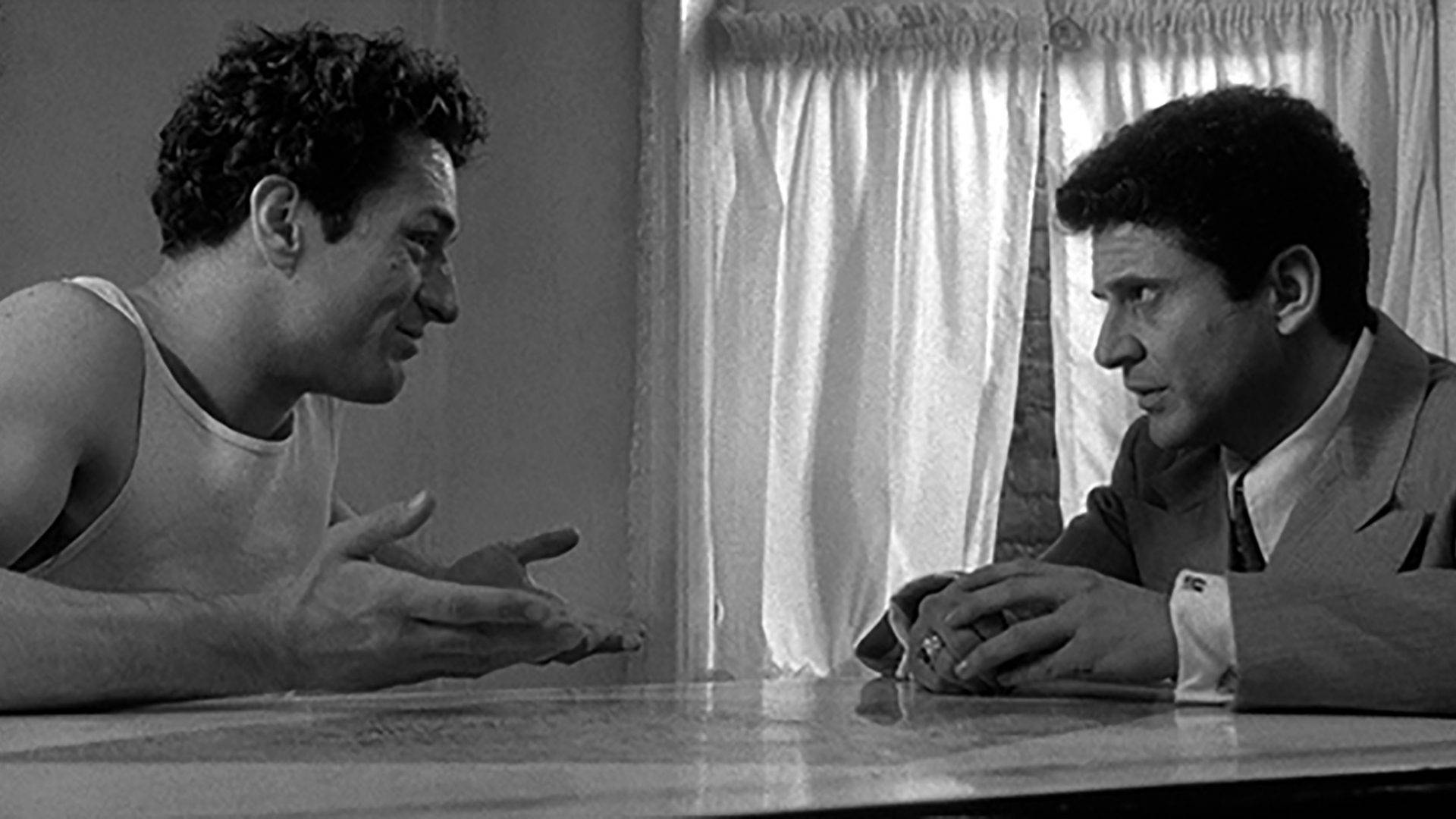 Robert De Niro, black and white, conversation, Full HD Desktop Wallpaper
