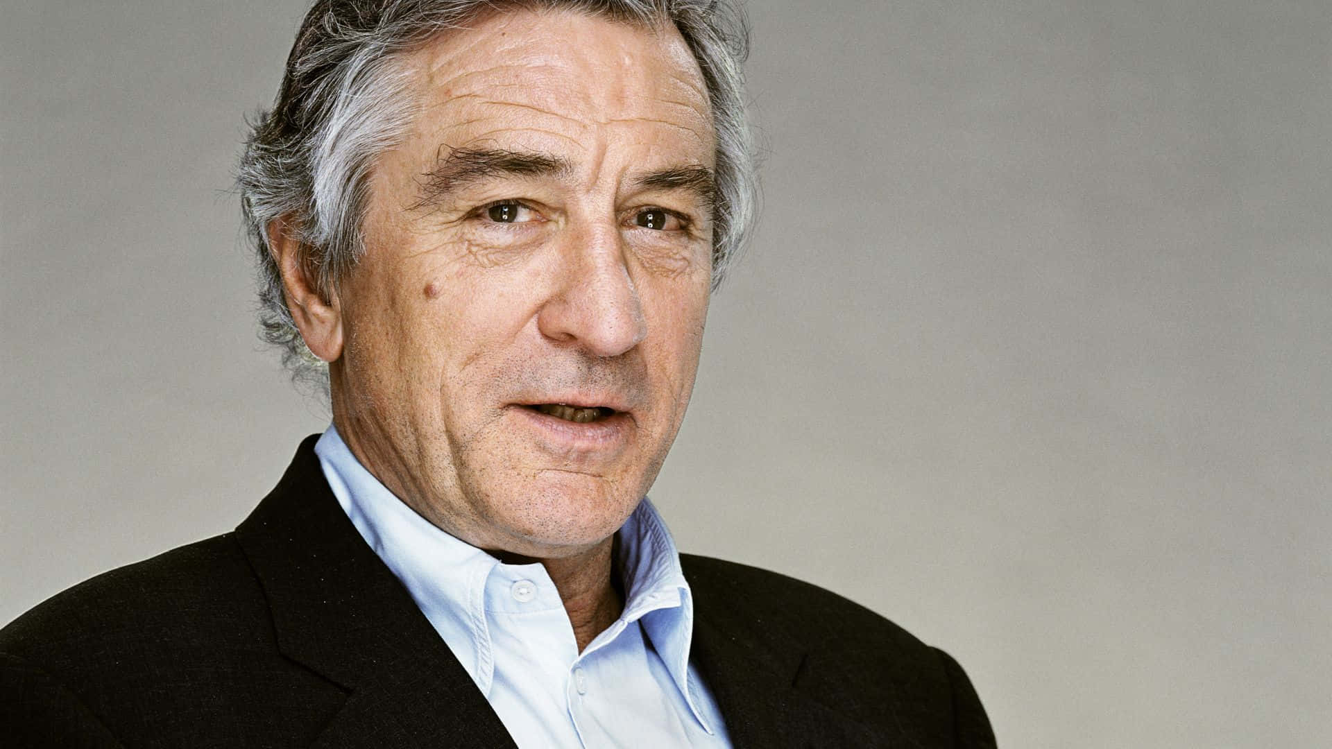 Robert De Niro, gray hair, dark suit, Full HD Desktop Wallpaper