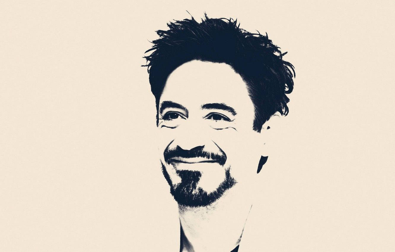 pencil sketch, Robert Downey Jr, black and white portrait, HD Desktop Wallpaper