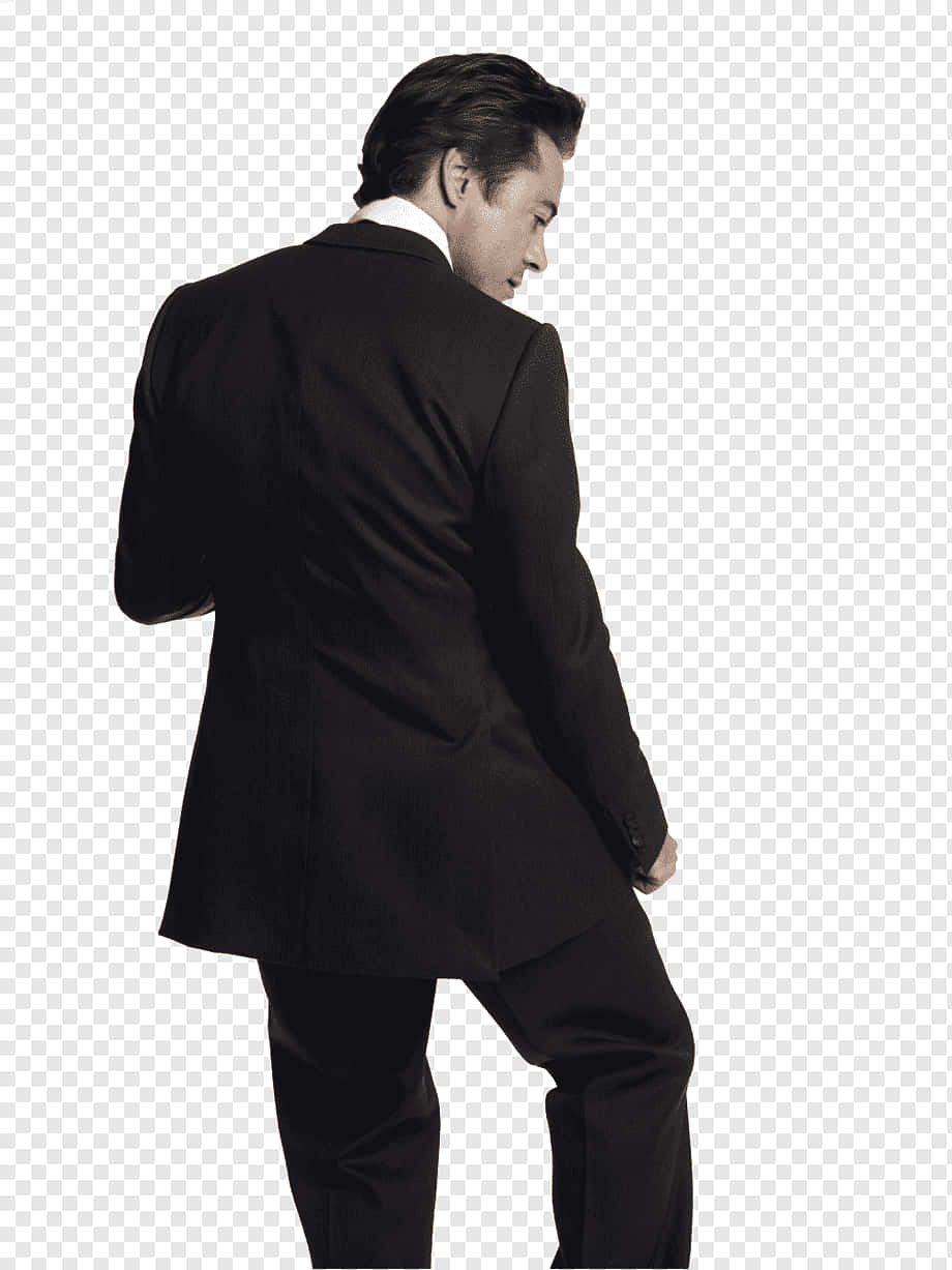 Robert Downey Jr, black suit, men's suit, SD Phone Wallpaper
