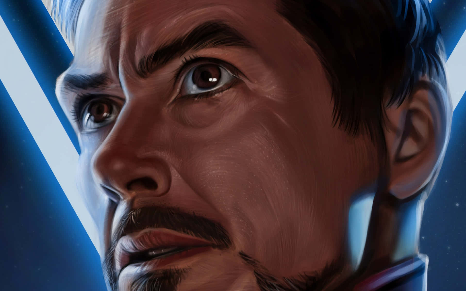 Robert Downey Jr, intense eyes, stubble, Full HD Desktop Wallpaper