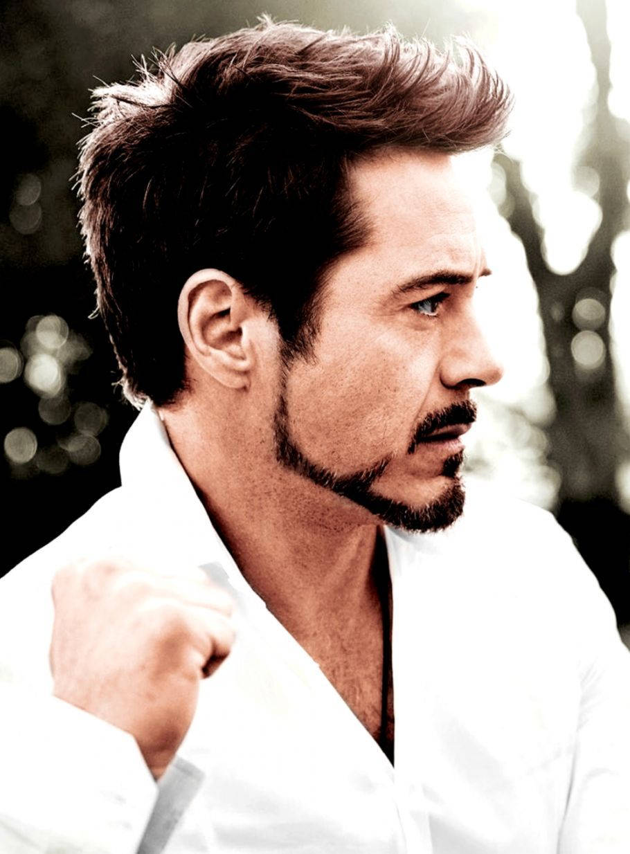 Robert Downey Jr, side profile, dark hair, SD Phone Wallpaper