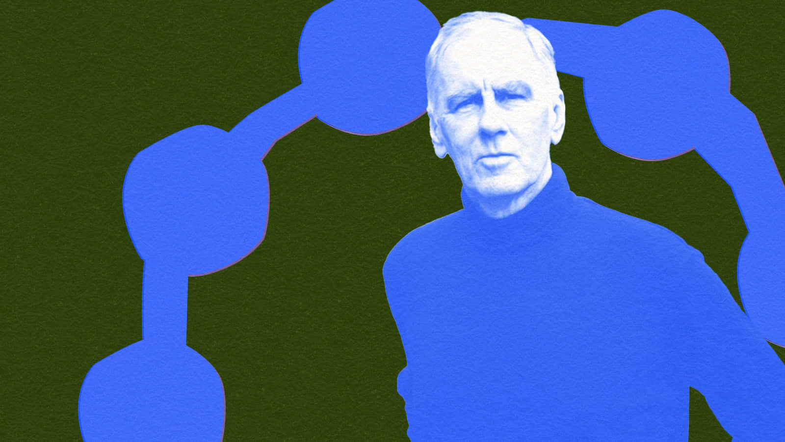 Robert Forster, blue turtleneck, dark green background, HD Desktop Wallpaper