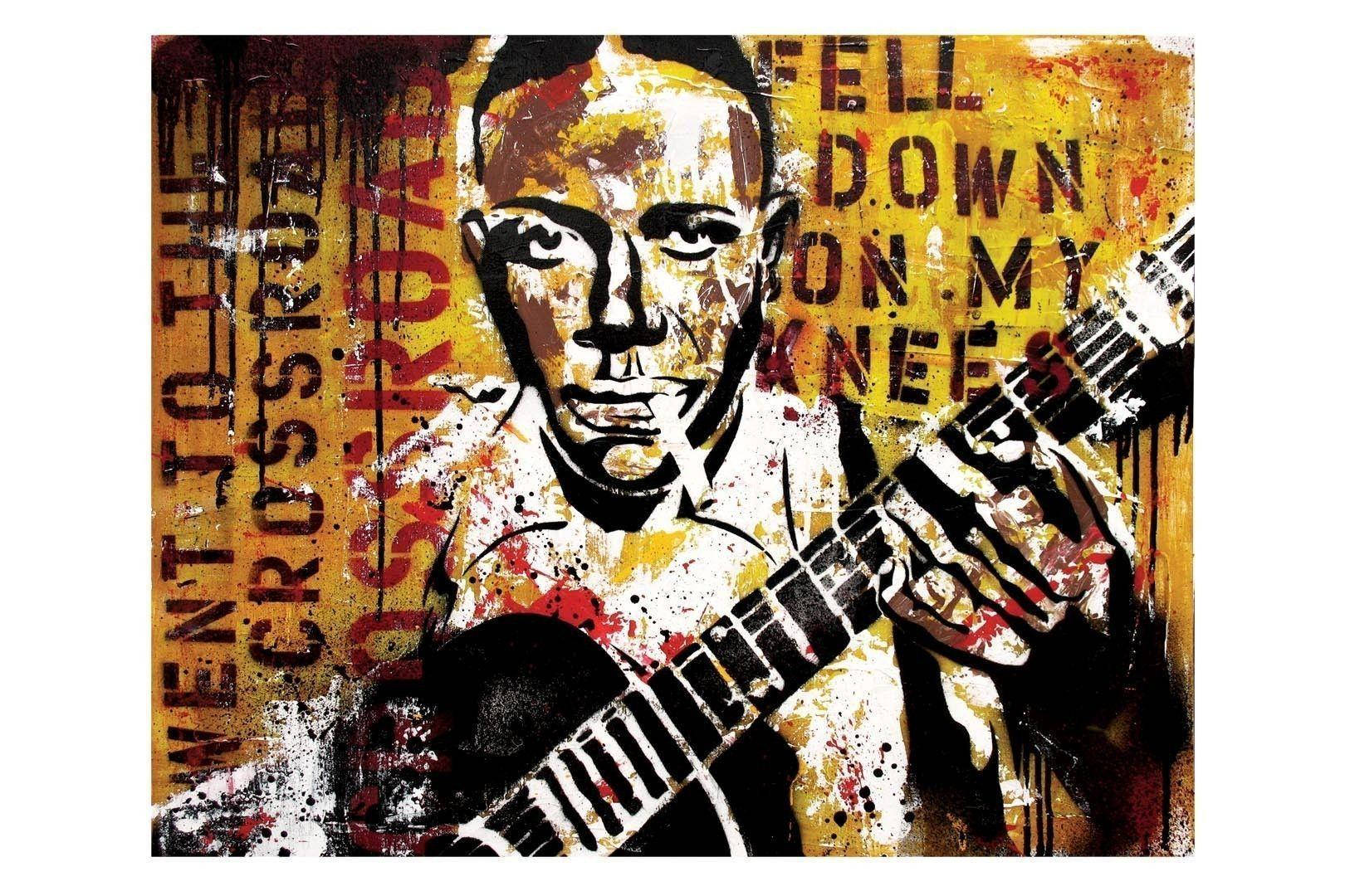 Robert Johnson, stencil art, guitarist, HD Desktop Wallpaper