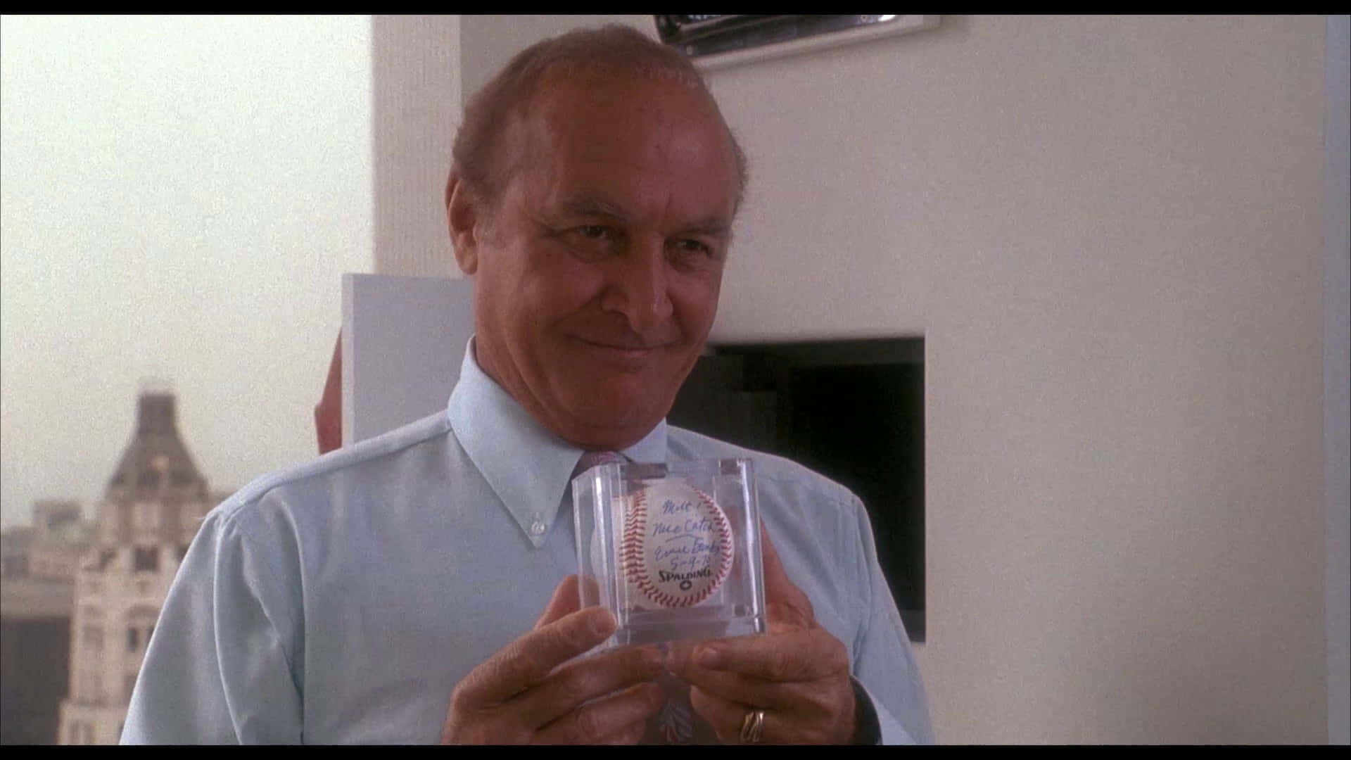 Robert Loggia, light blue shirt, signed baseball, Full HD Desktop Wallpaper