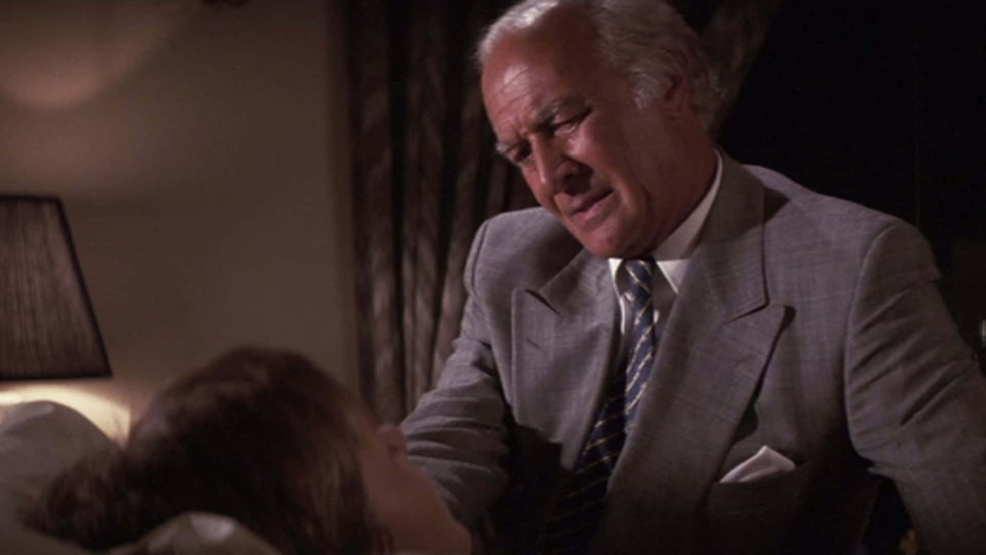 Robert Loggia, gray suit, bed, Full HD Desktop Wallpaper