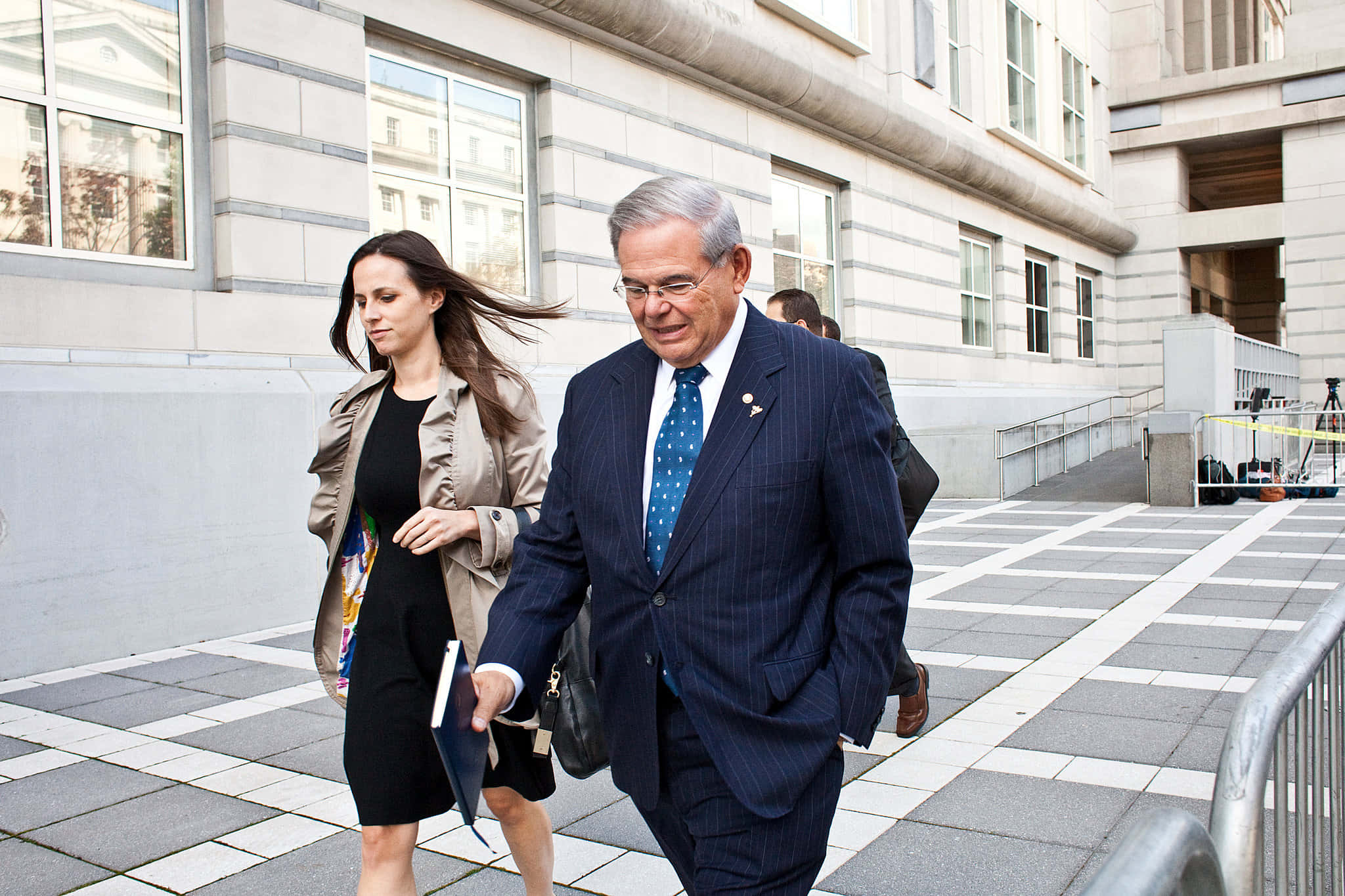 Robert Menendez, pinstripe suit, blue tie, Full HD Desktop Wallpaper
