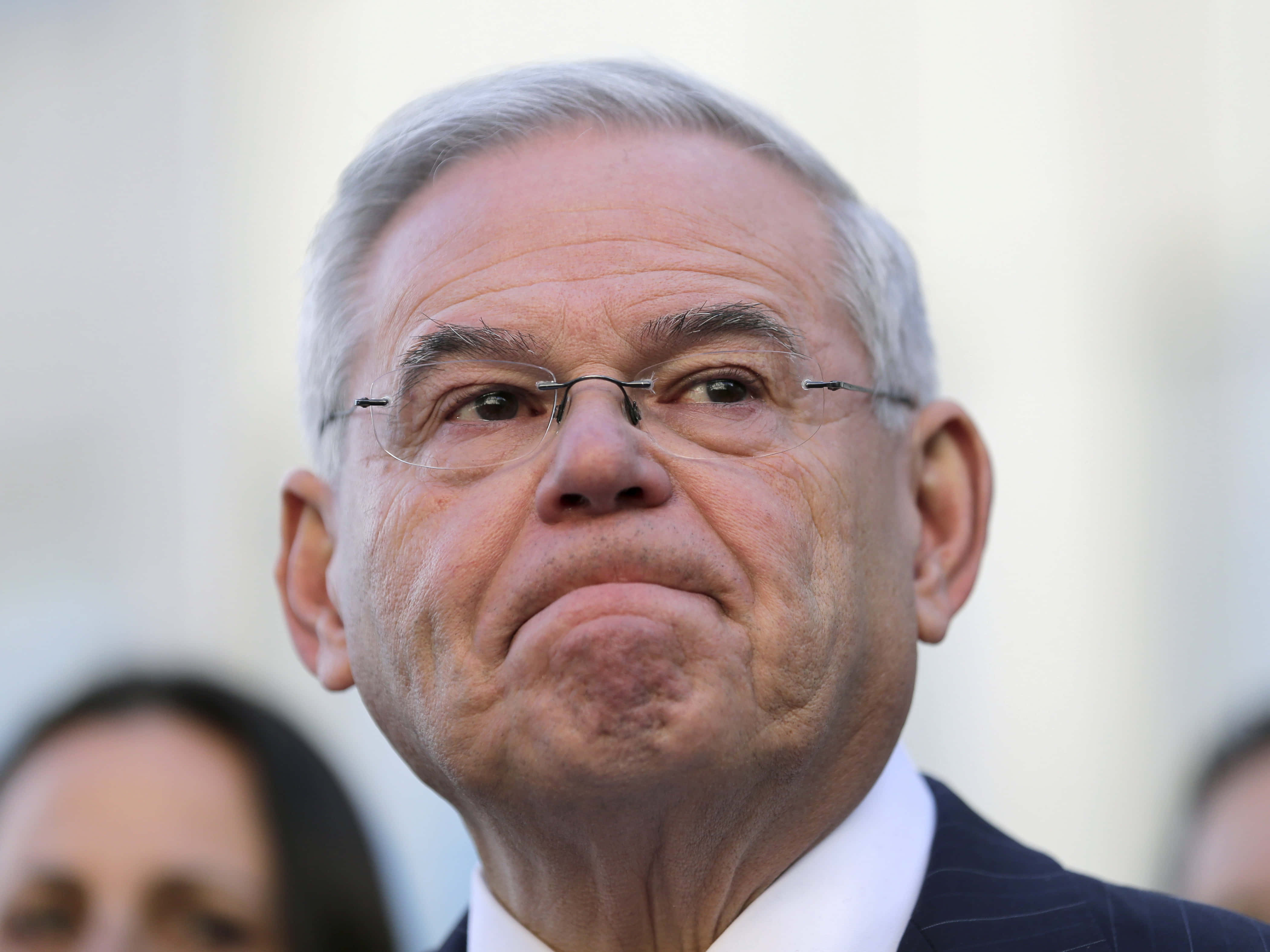 Robert Menendez, gray hair, glasses, 4K Desktop Wallpaper