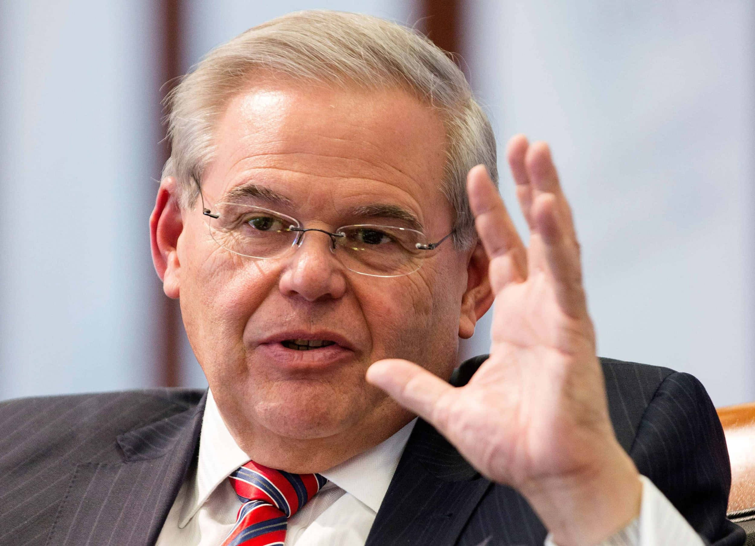Robert Menendez, suit, glasses, Full HD Desktop Wallpaper