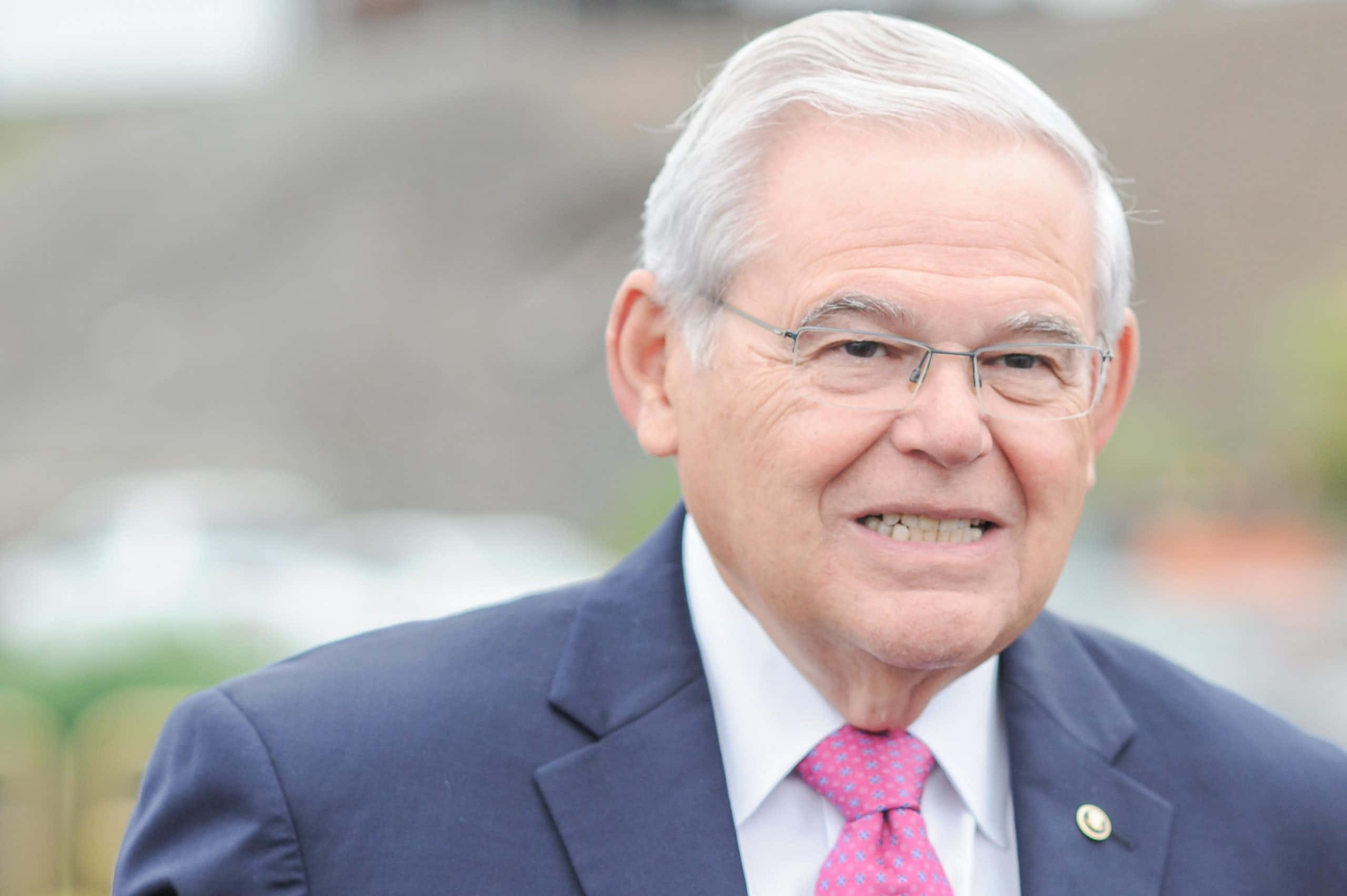Robert Menendez, white hair, glasses, 2K Desktop Wallpaper