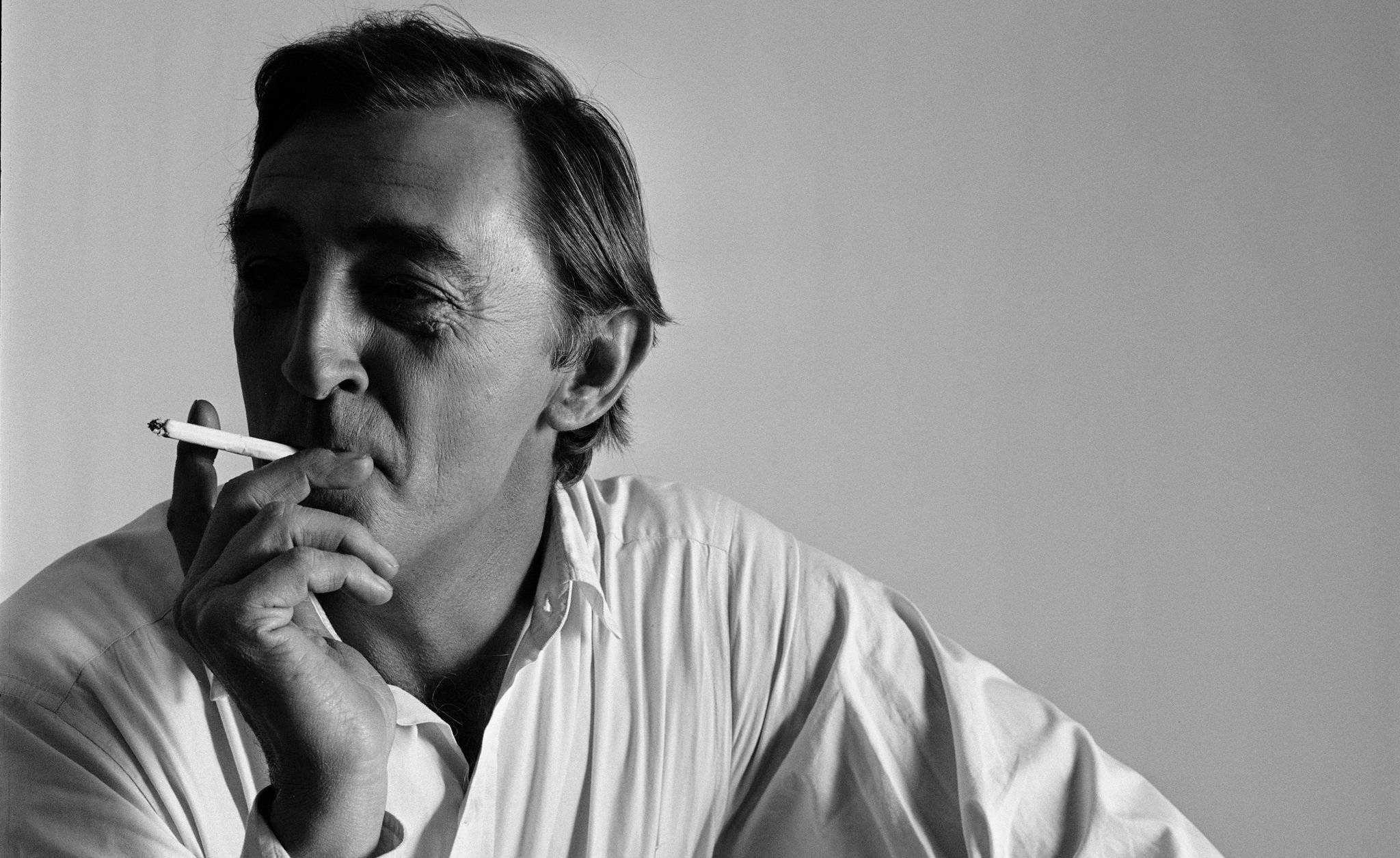 Robert Mitchum, cigarette, white shirt, Full HD Desktop Wallpaper
